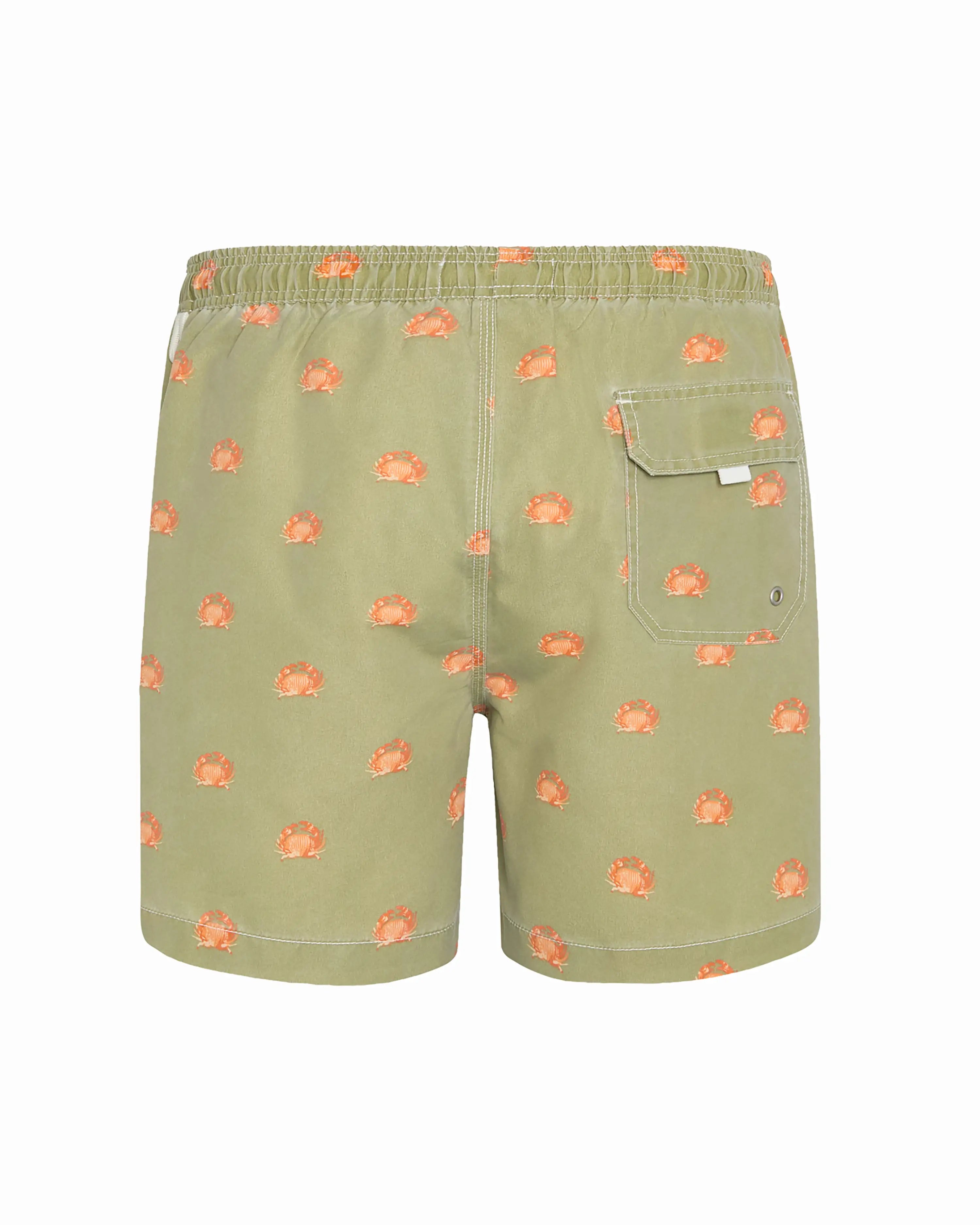 Bañador bermuda hombre Kiff Kiff verde lavado estampado Cangrejo