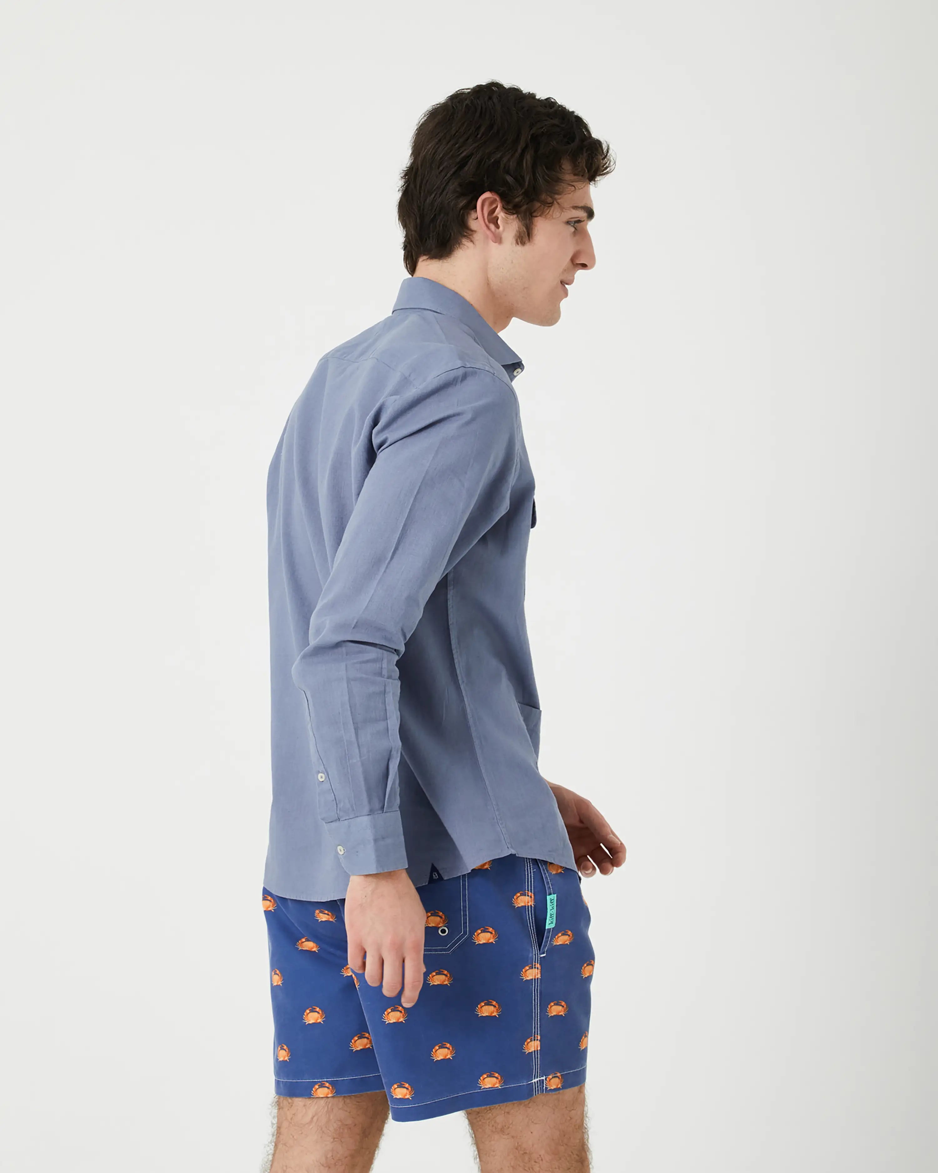 Bañador bermuda hombre Kiff Kiff azul lavado estampado Cangrejo