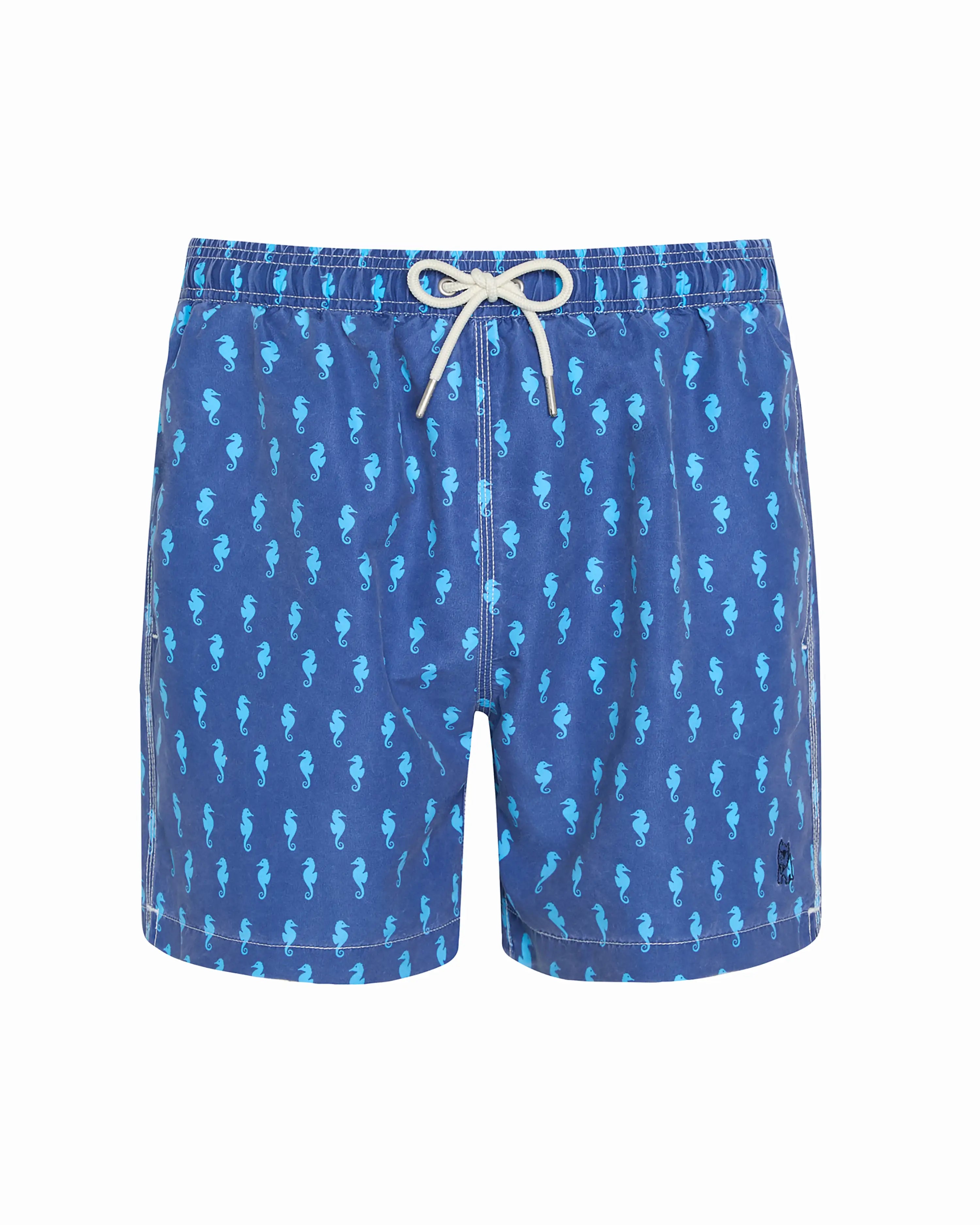 Bañador bermuda hombre Kiff Kiff azul lavado estampado Caballito de Mar