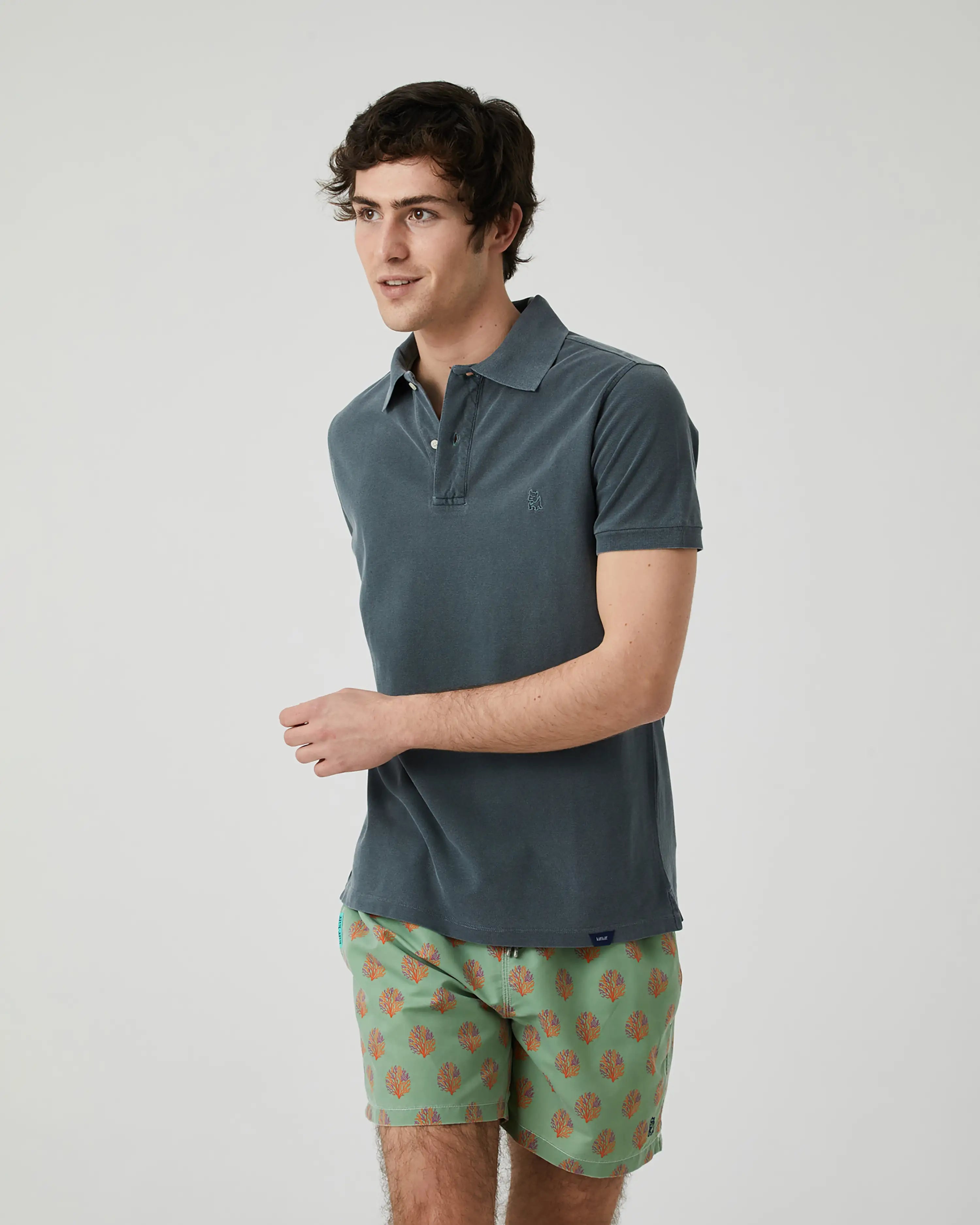 Bañador bermuda hombre Kiff Kiff verde lavado estampado Corales
