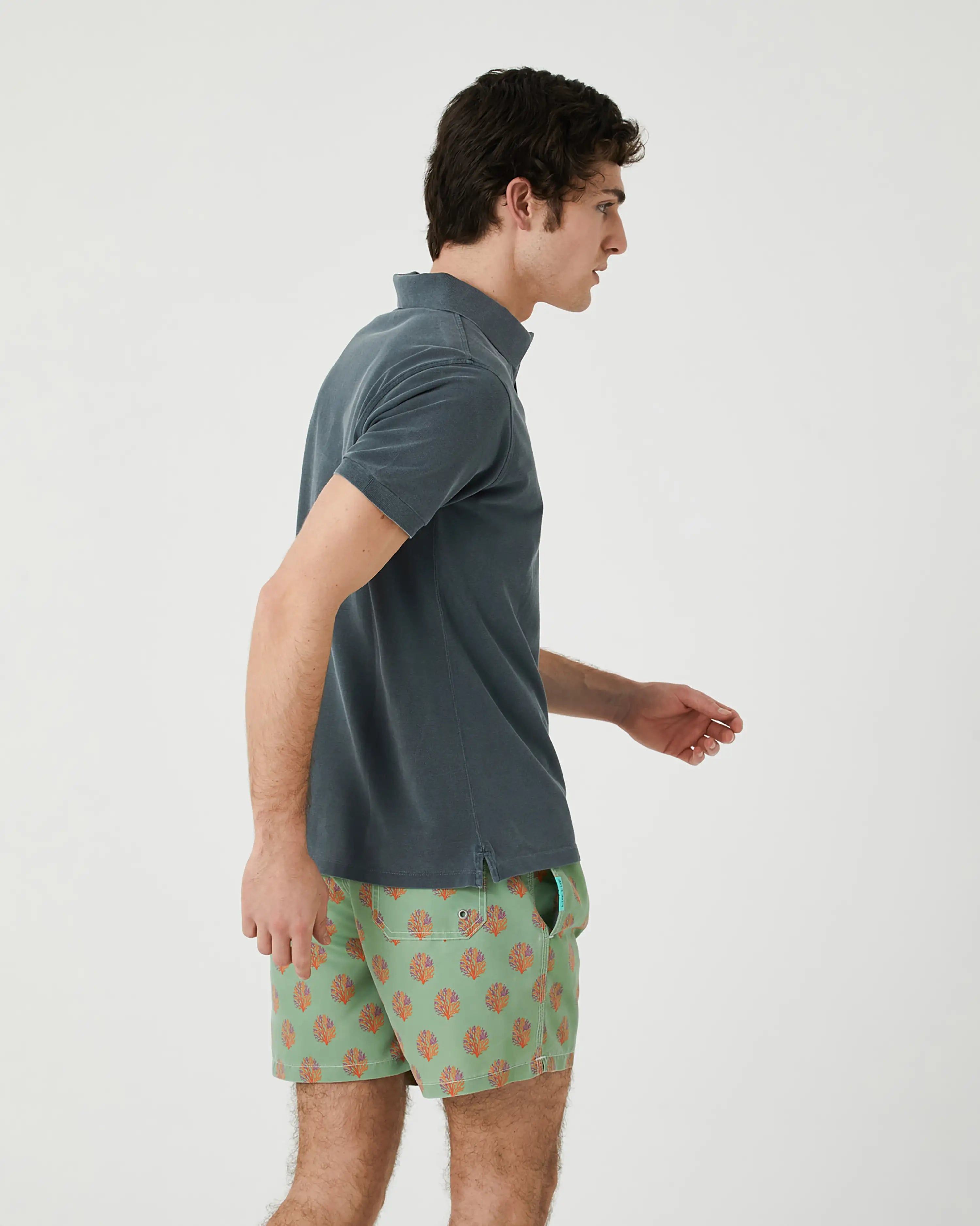 Bañador bermuda hombre Kiff Kiff verde lavado estampado Corales