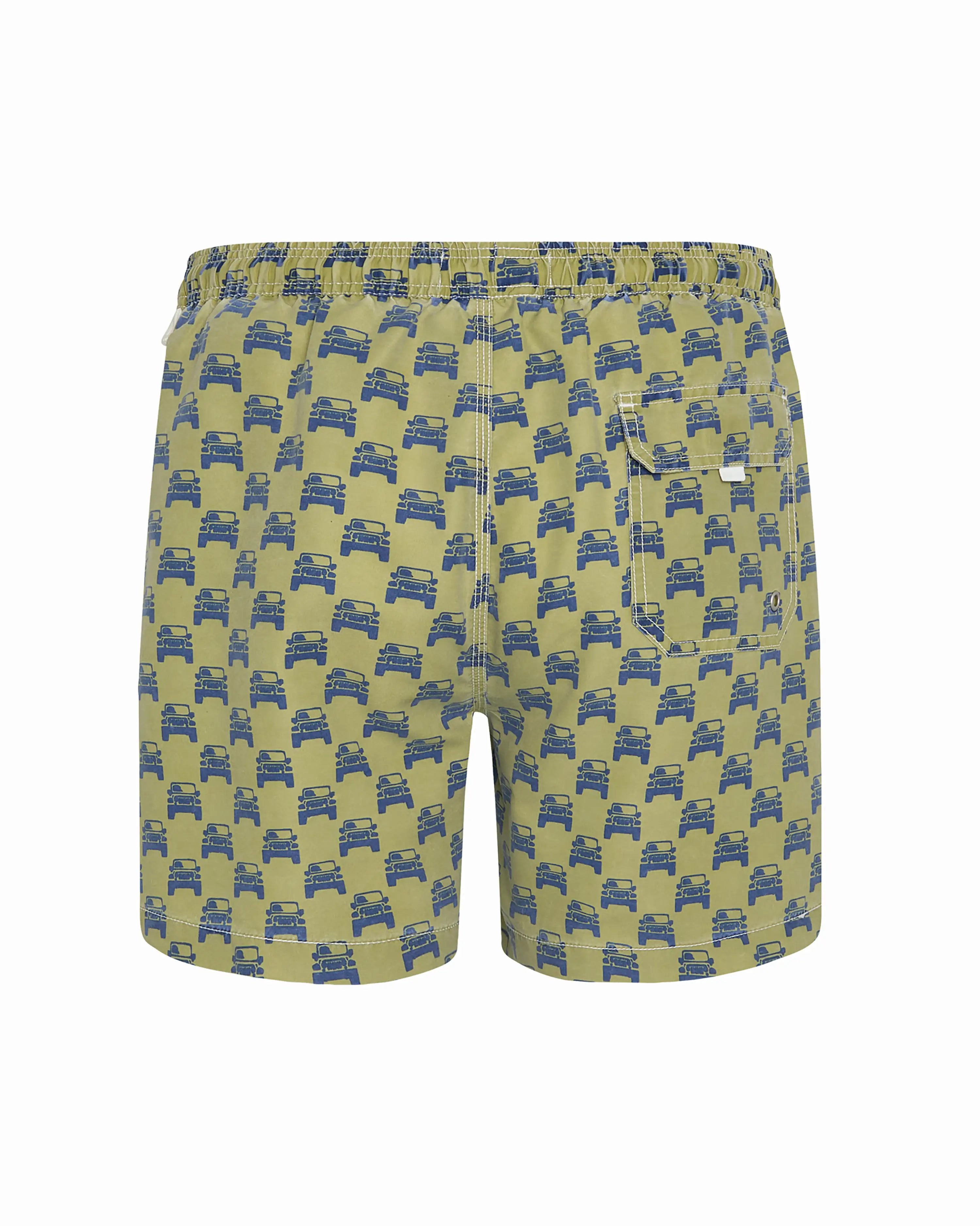Bañador bermuda hombre Kiff Kiff verde lavado estampado Coche