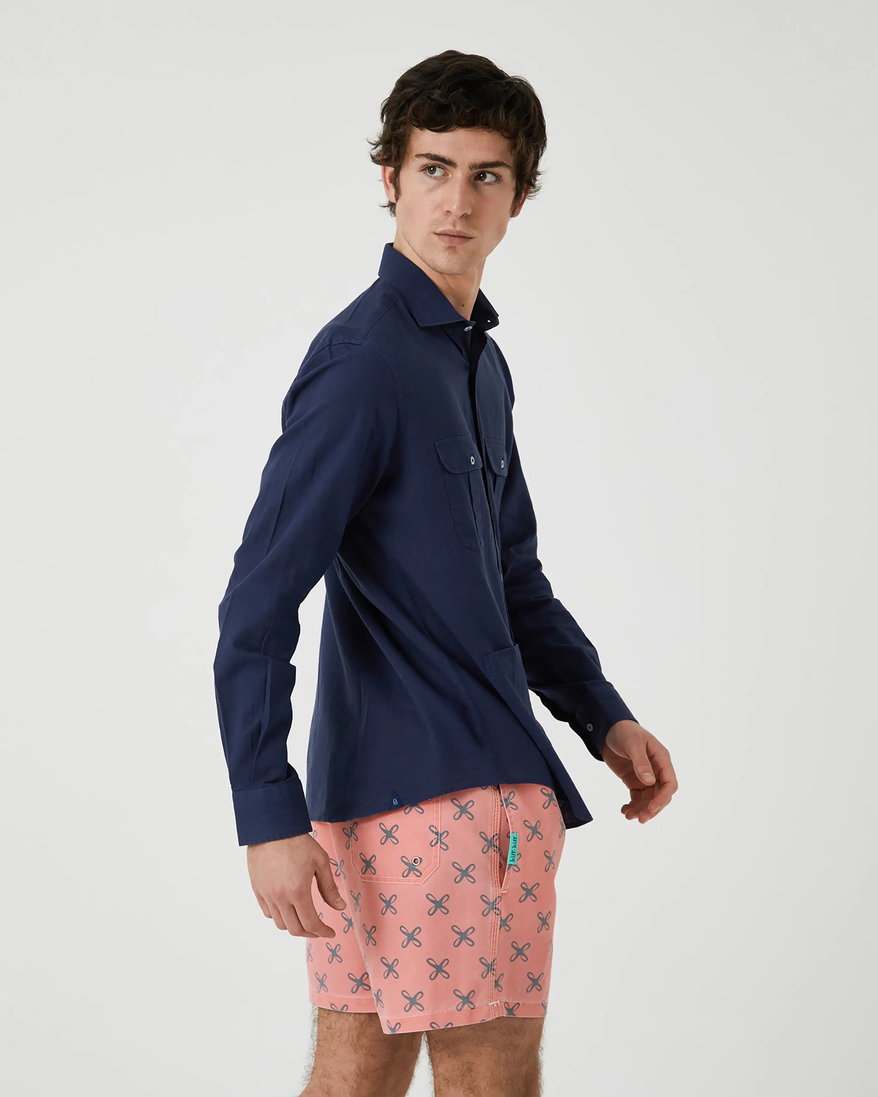 Bañador bermuda hombre Kiff Kiff rosa lavado estampado Nudo