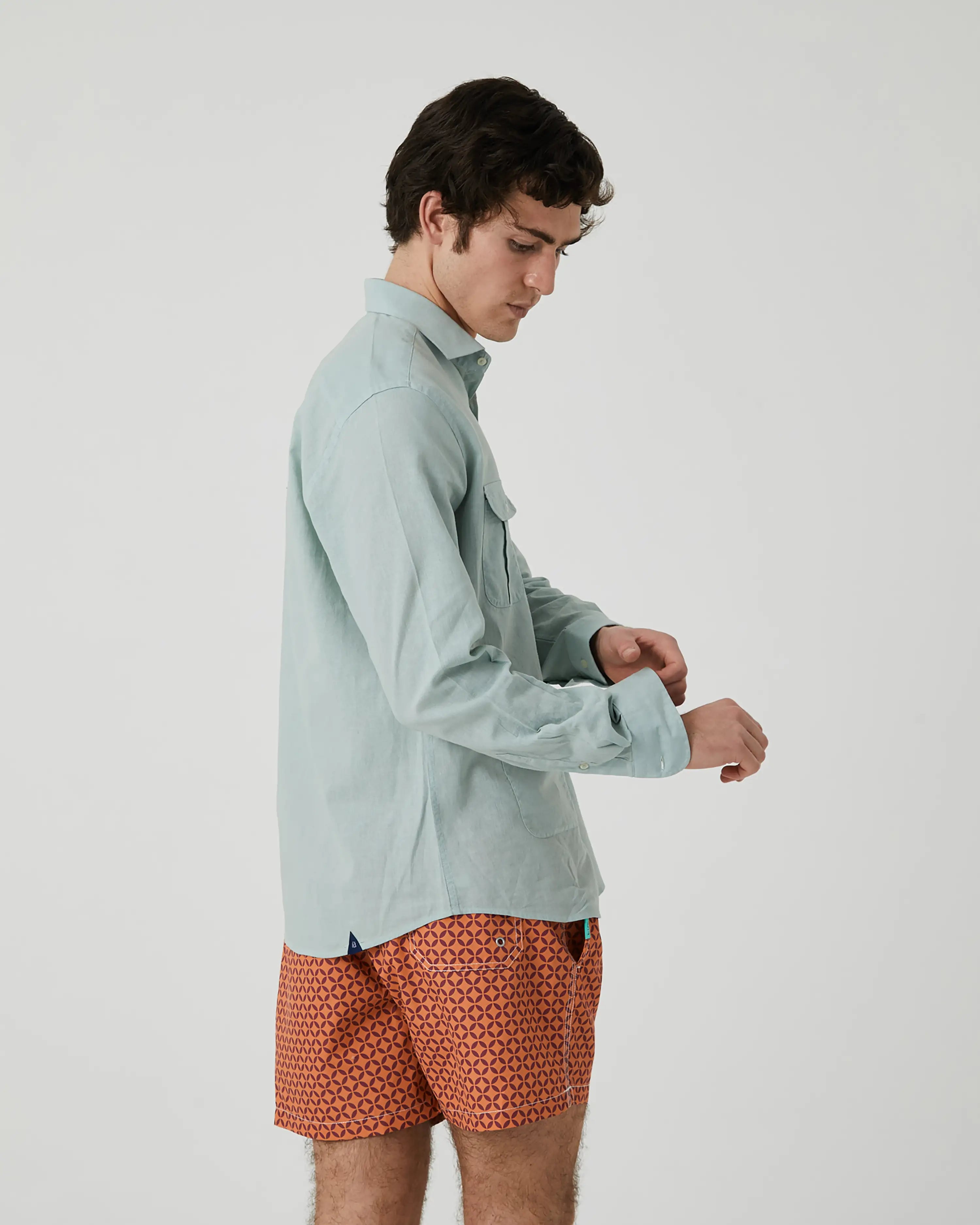 Bañador bermuda hombre Kiff Kiff naranja estampado Geométrico