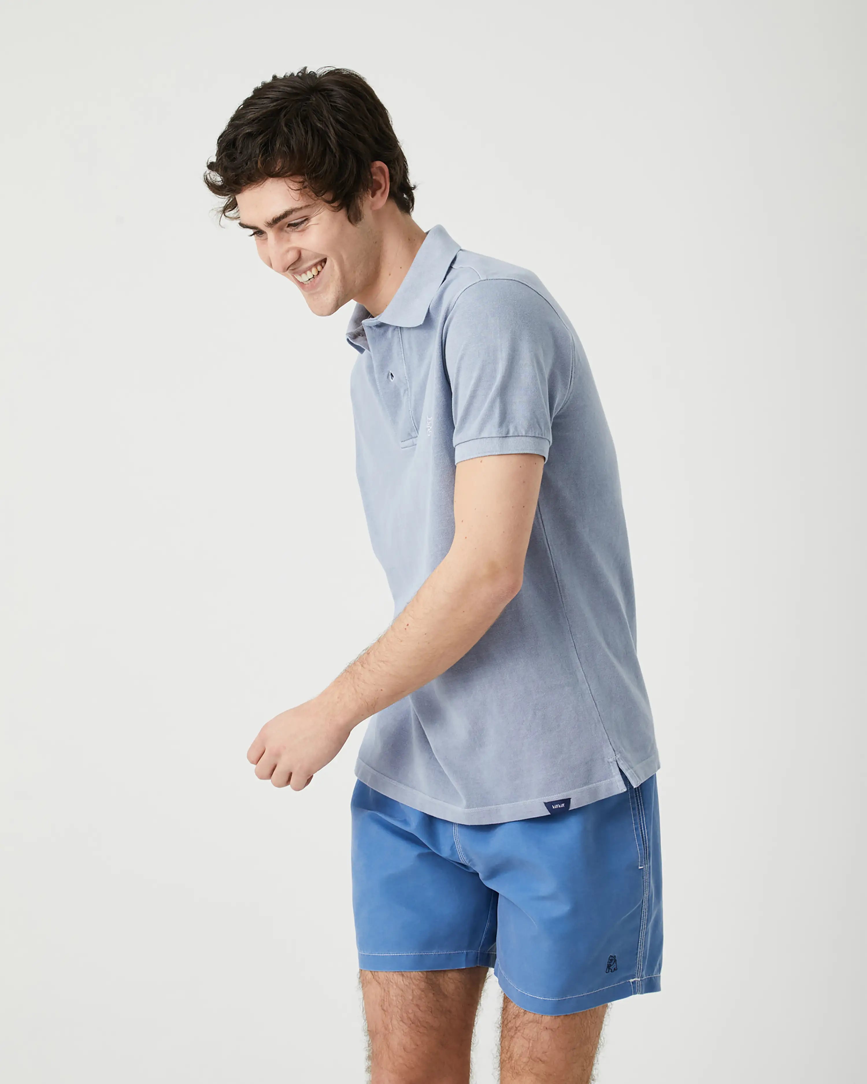 Bañador bermuda liso azul jeans lavado