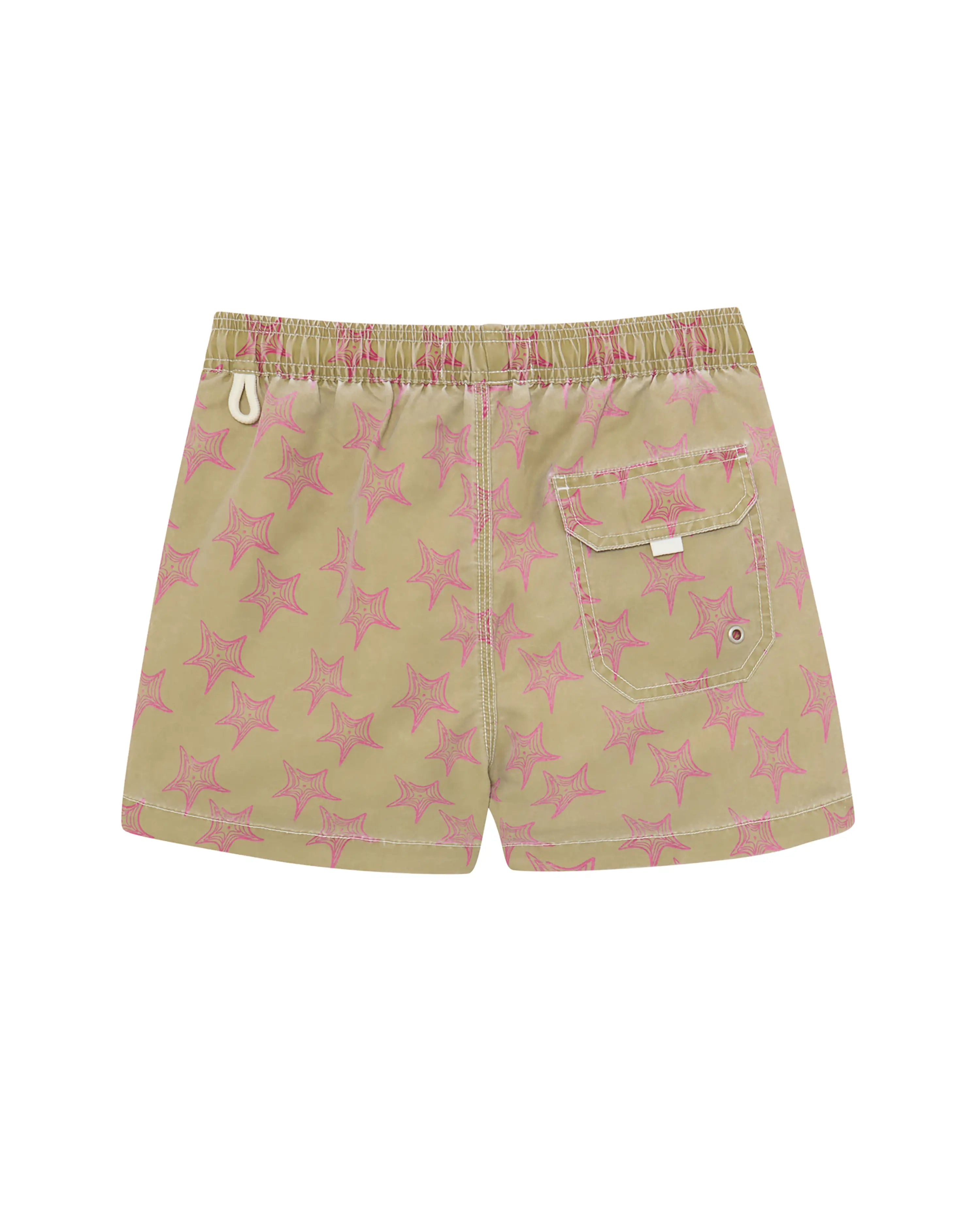 Bañador bermuda niño Kiff Kiff verde lavado estampado Estrellas