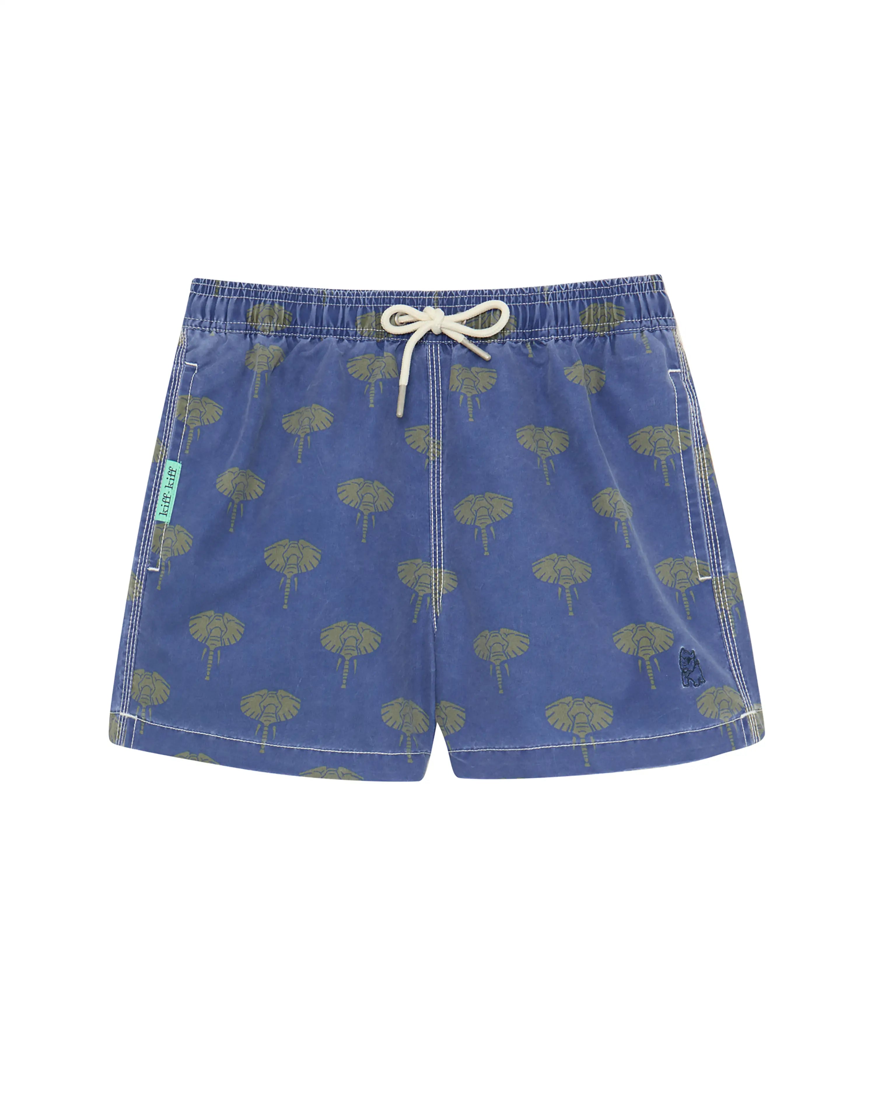 Bañador bermuda niño Kiff Kiff azul lavado estampado Elefantes