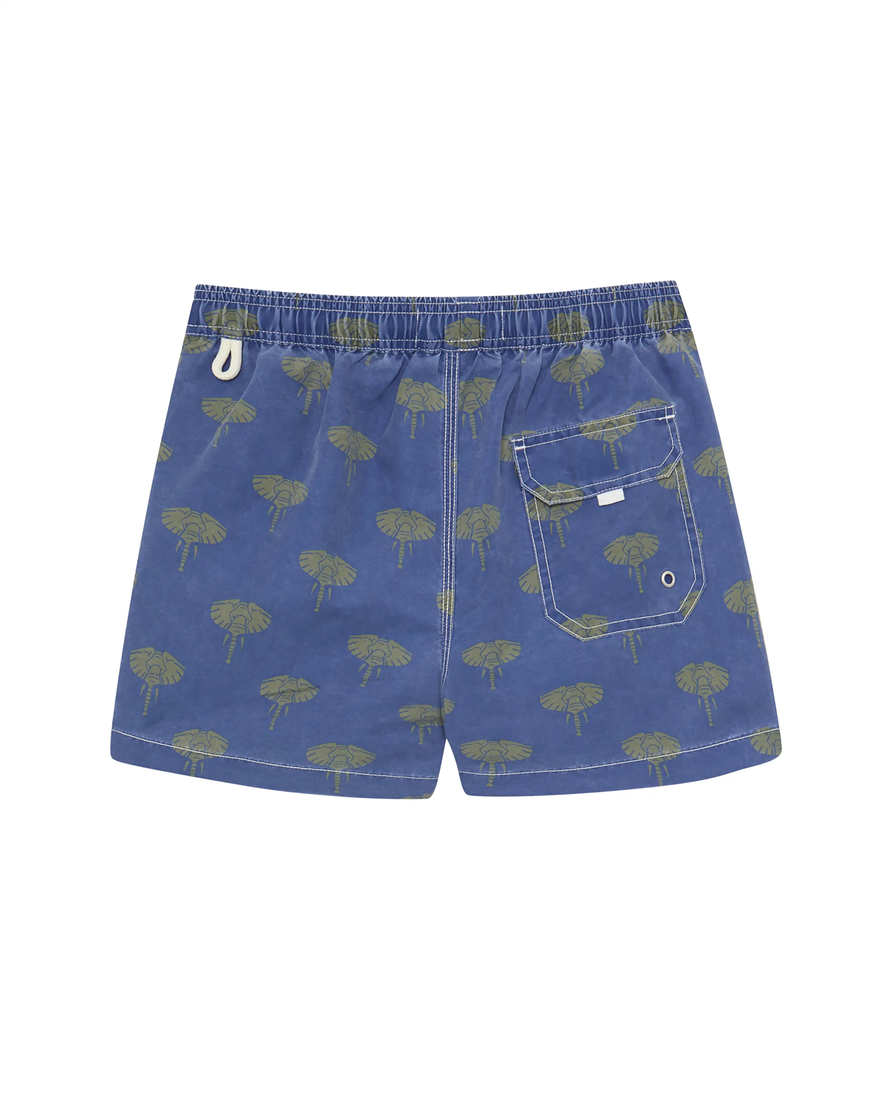 Bañador bermuda niño Kiff Kiff azul lavado estampado Elefantes