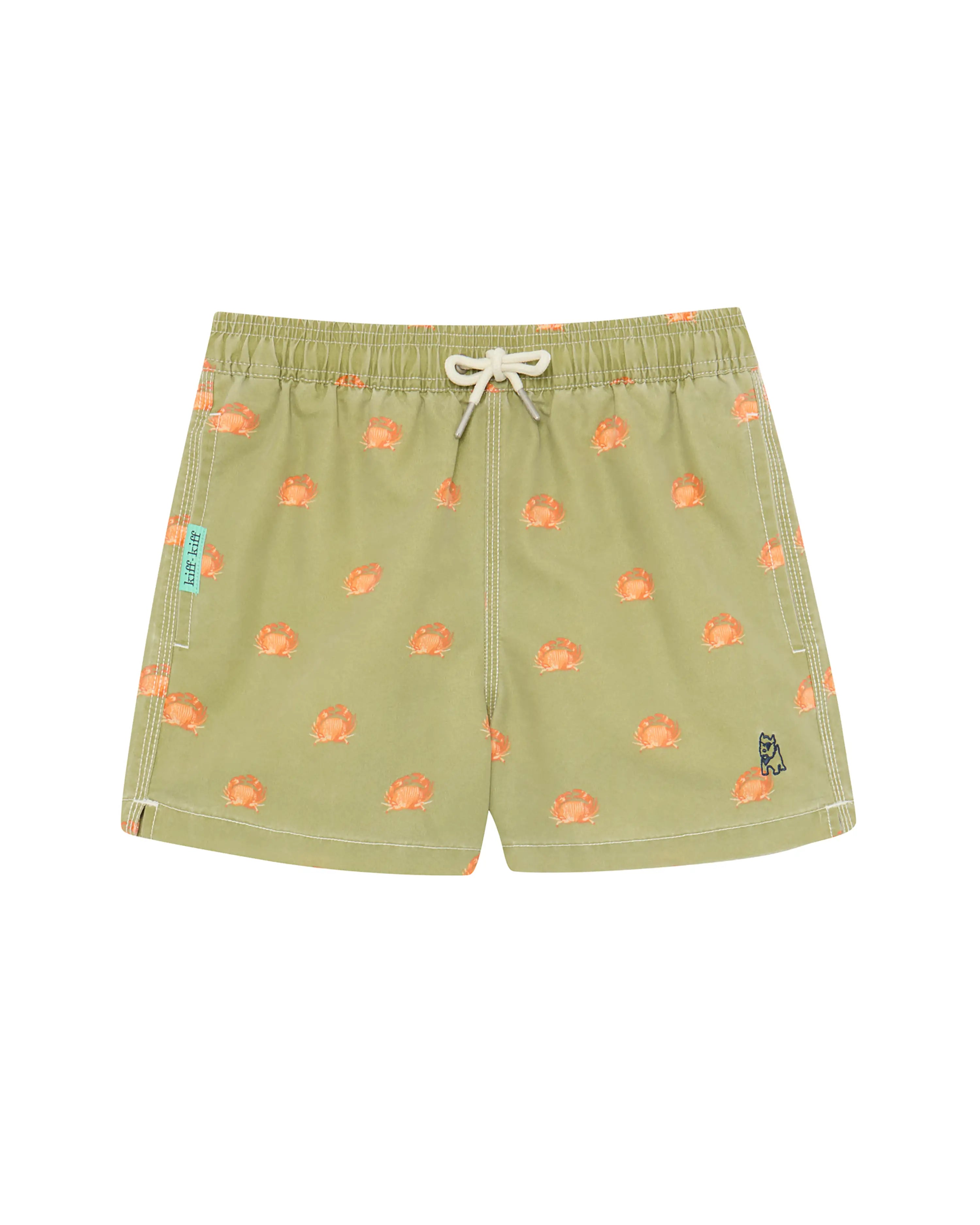 Bañador bermuda niño Kiff Kiff verde lavado estampado Cangrejos