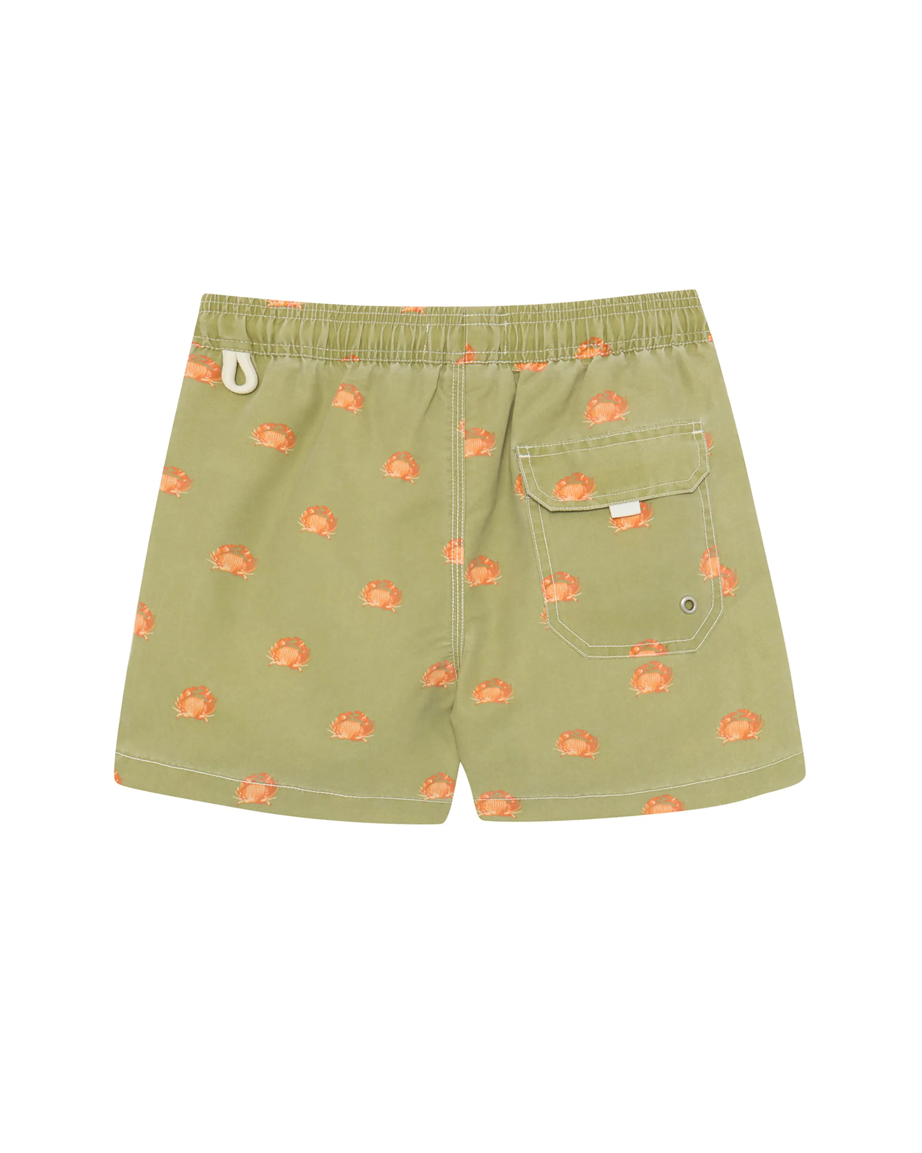 Bañador bermuda niño Kiff Kiff verde lavado estampado Cangrejos