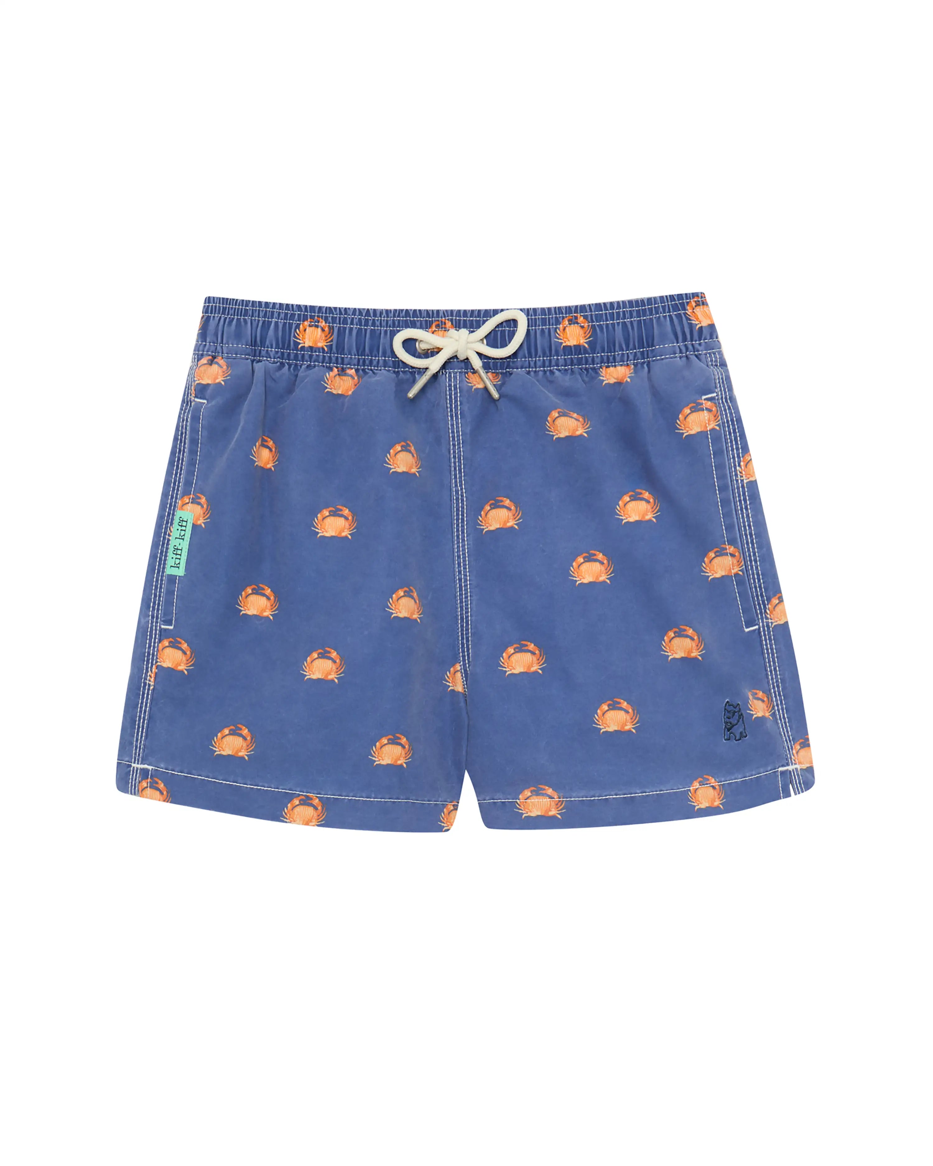 Bañador bermuda niño Kiff Kiff azul lavado estampado Cangrejos
