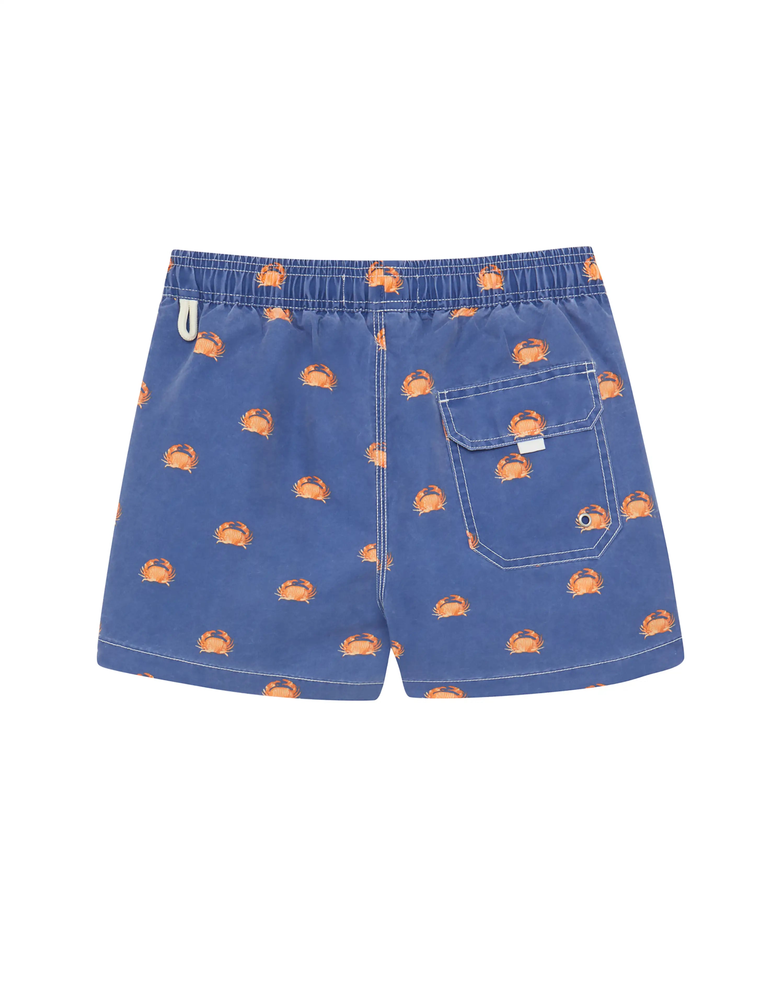 Bañador bermuda niño Kiff Kiff azul lavado estampado Cangrejos