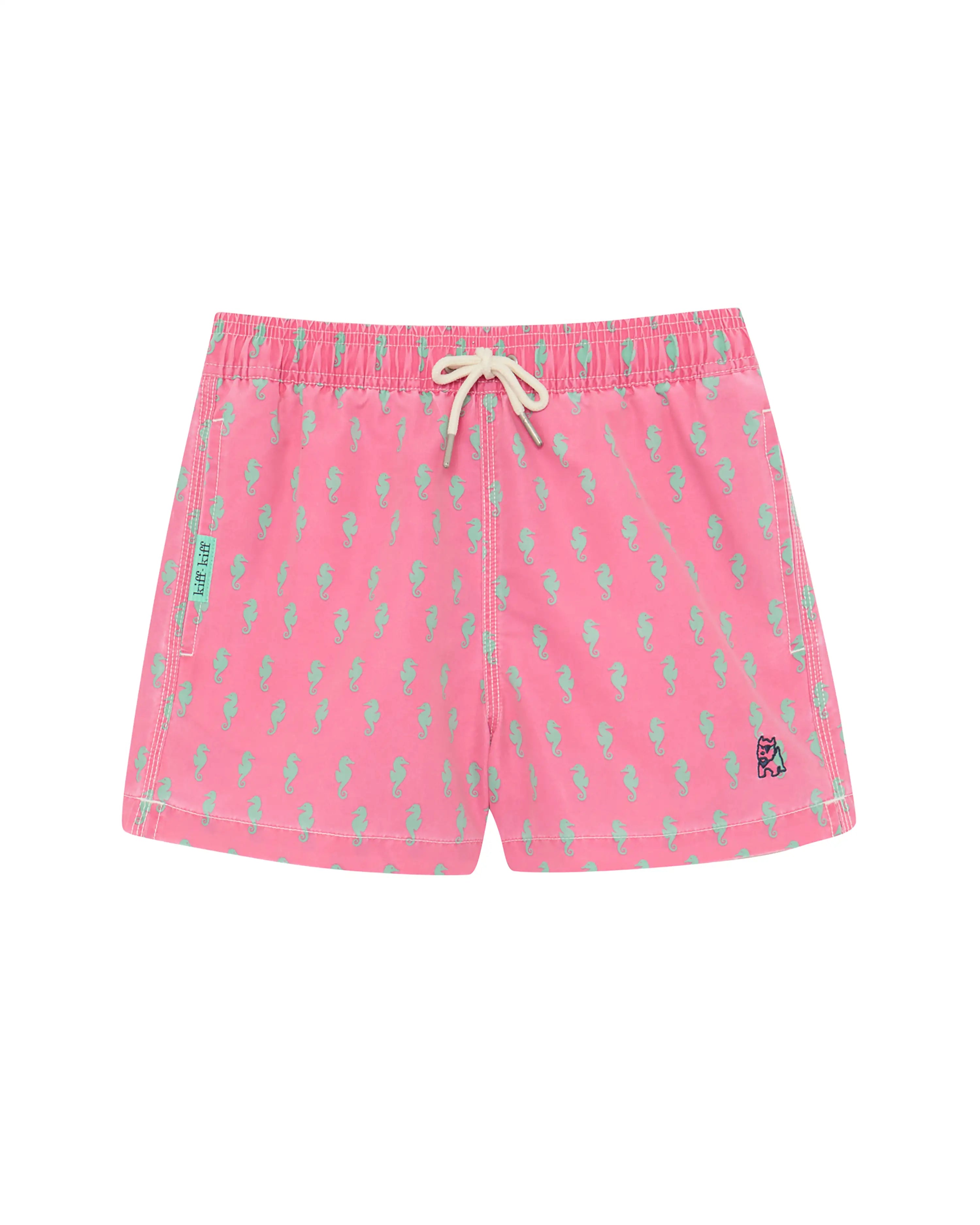 Bañador bermuda niño Kiff Kiff rosa lavado estampado Caballito de Mar