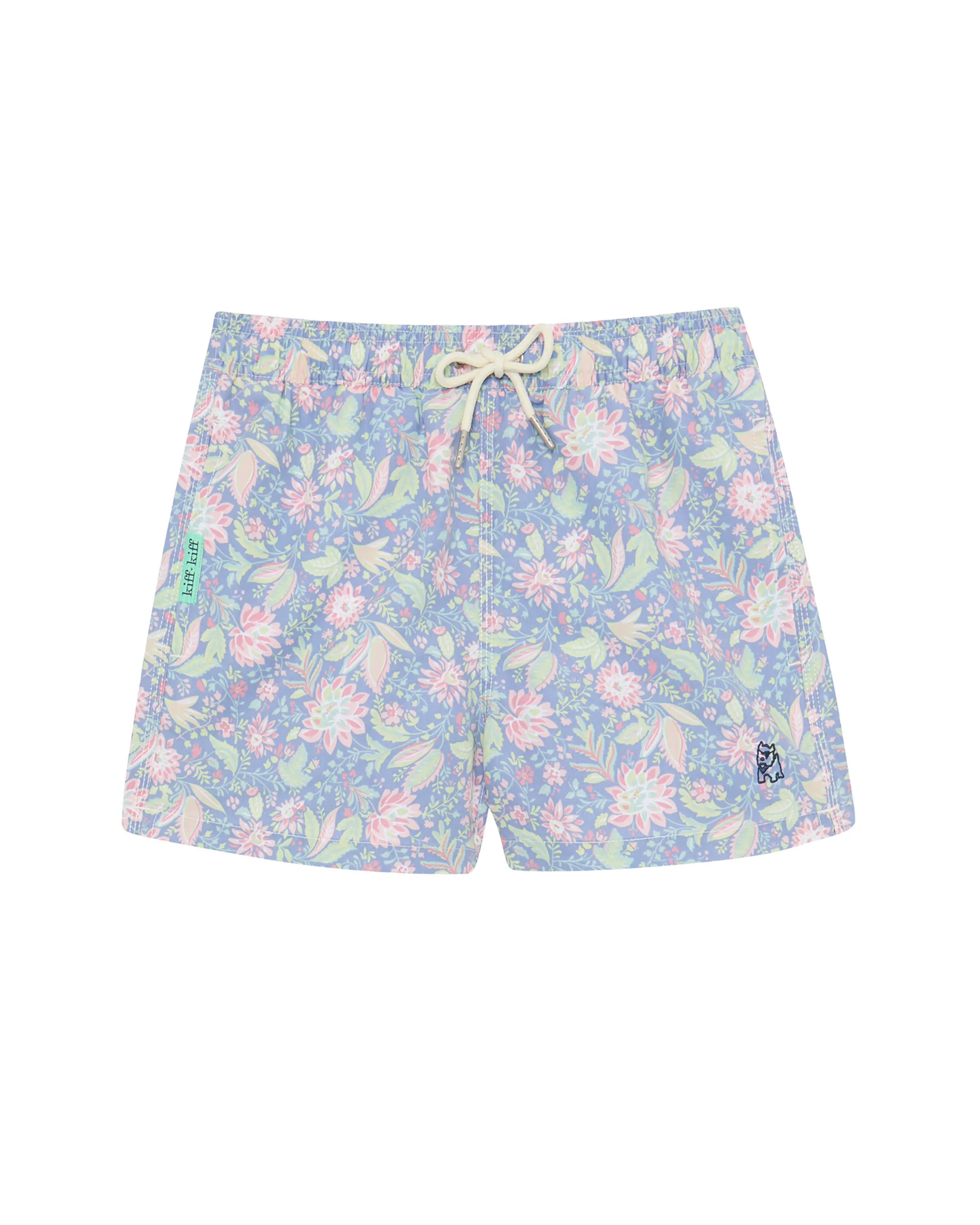 Bañador bermuda niño Kiff Kiff azul lavado estampado Flores