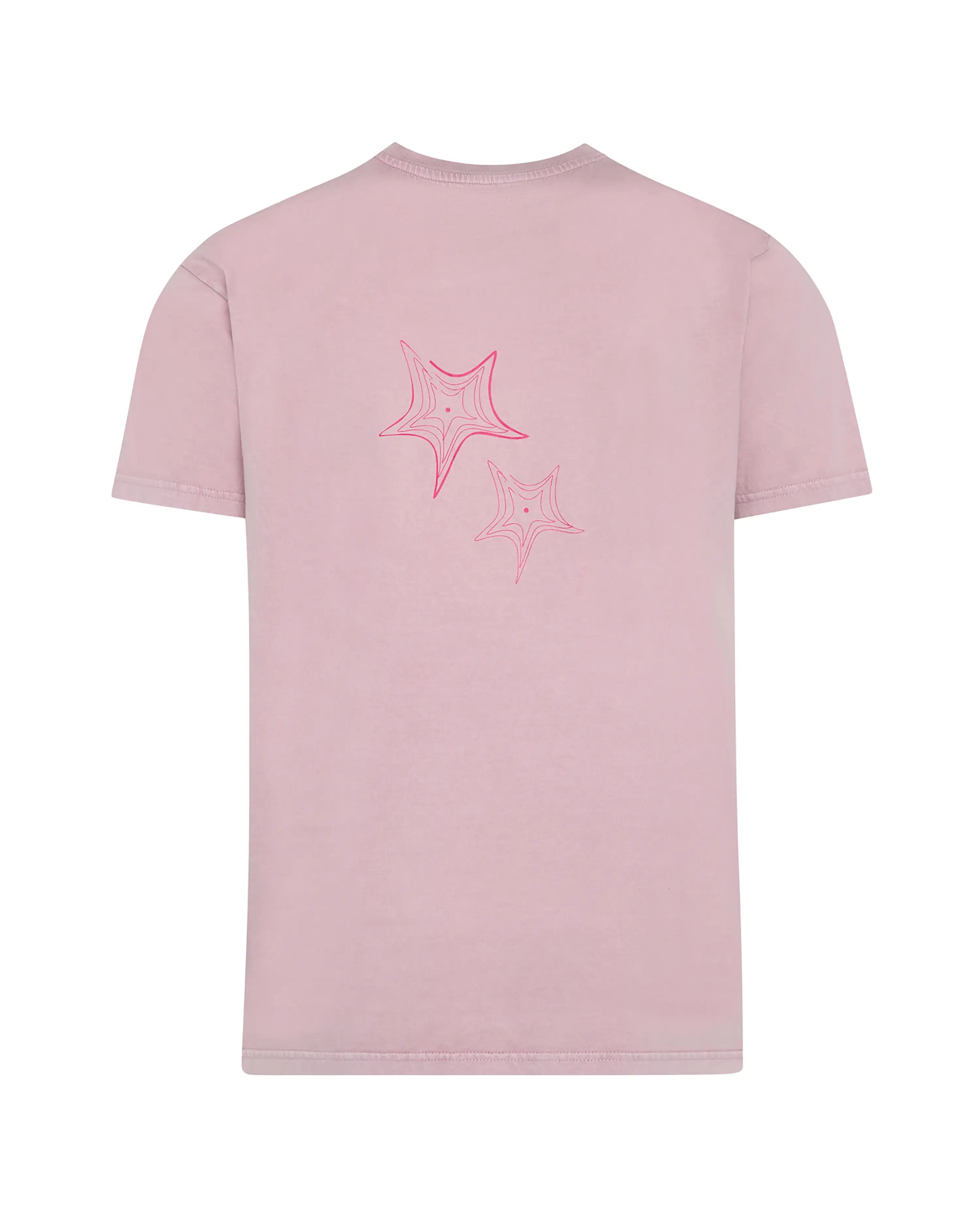 Camiseta de hombre rosa efecto lavado Estrella