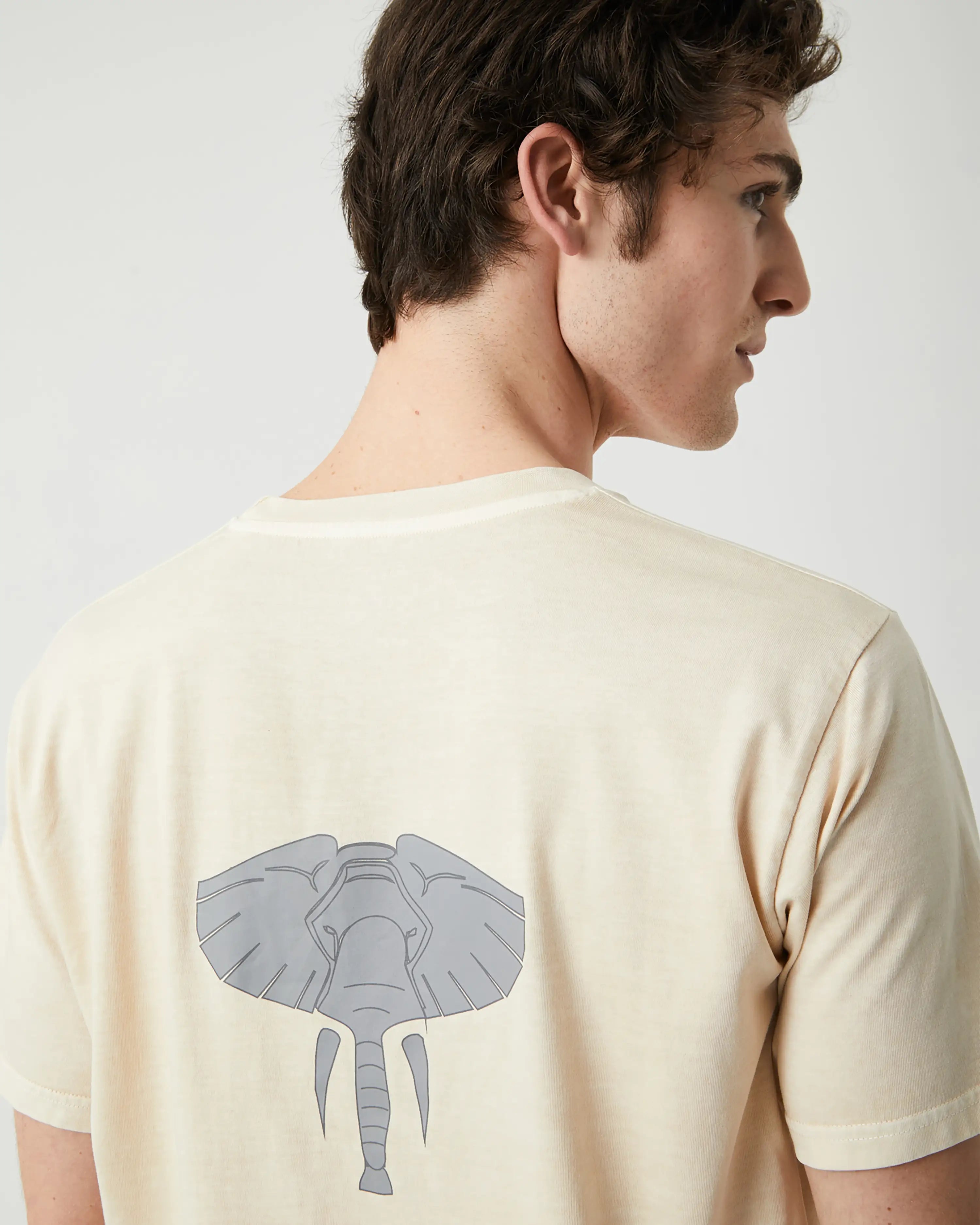 Camiseta de hombre piedra efecto lavado Elefante