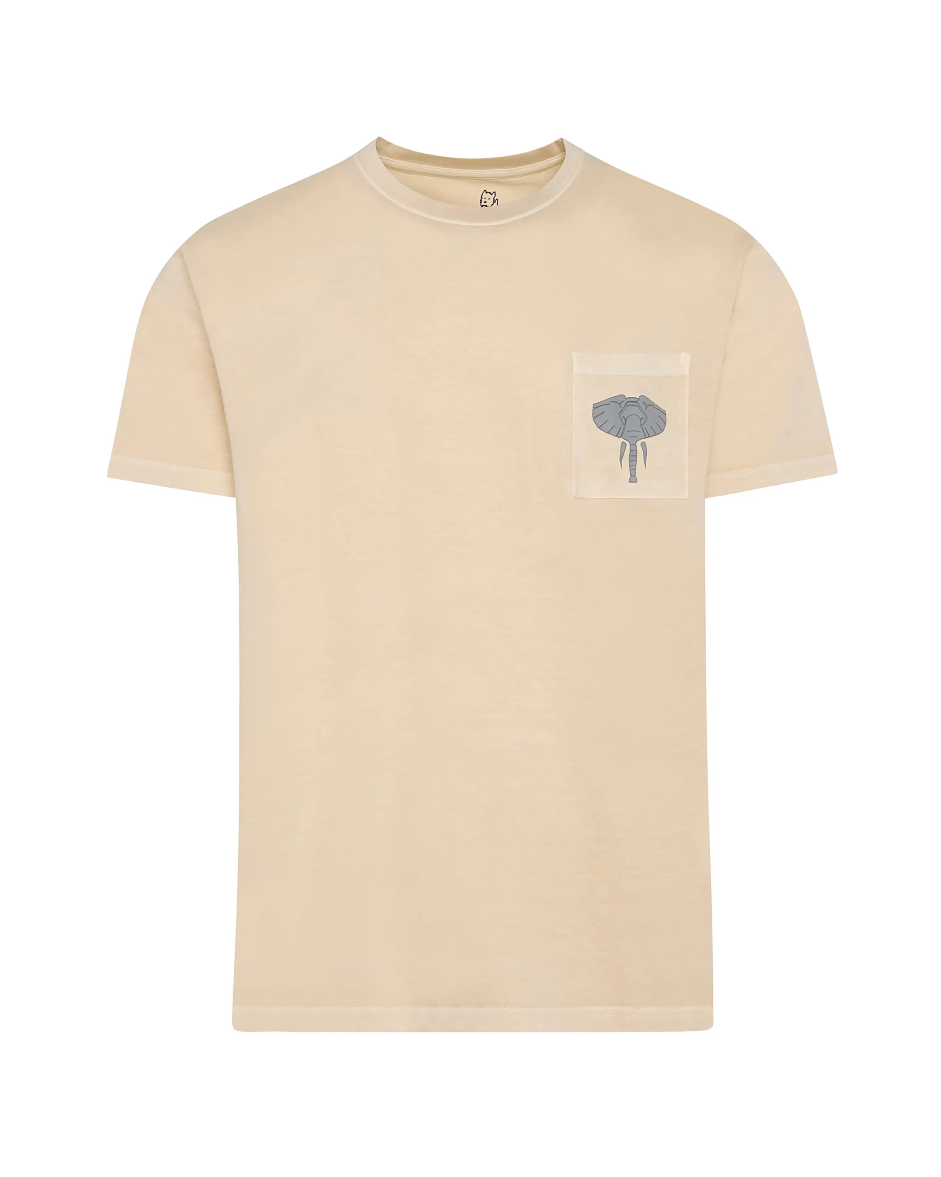 Camiseta de hombre piedra efecto lavado Elefante