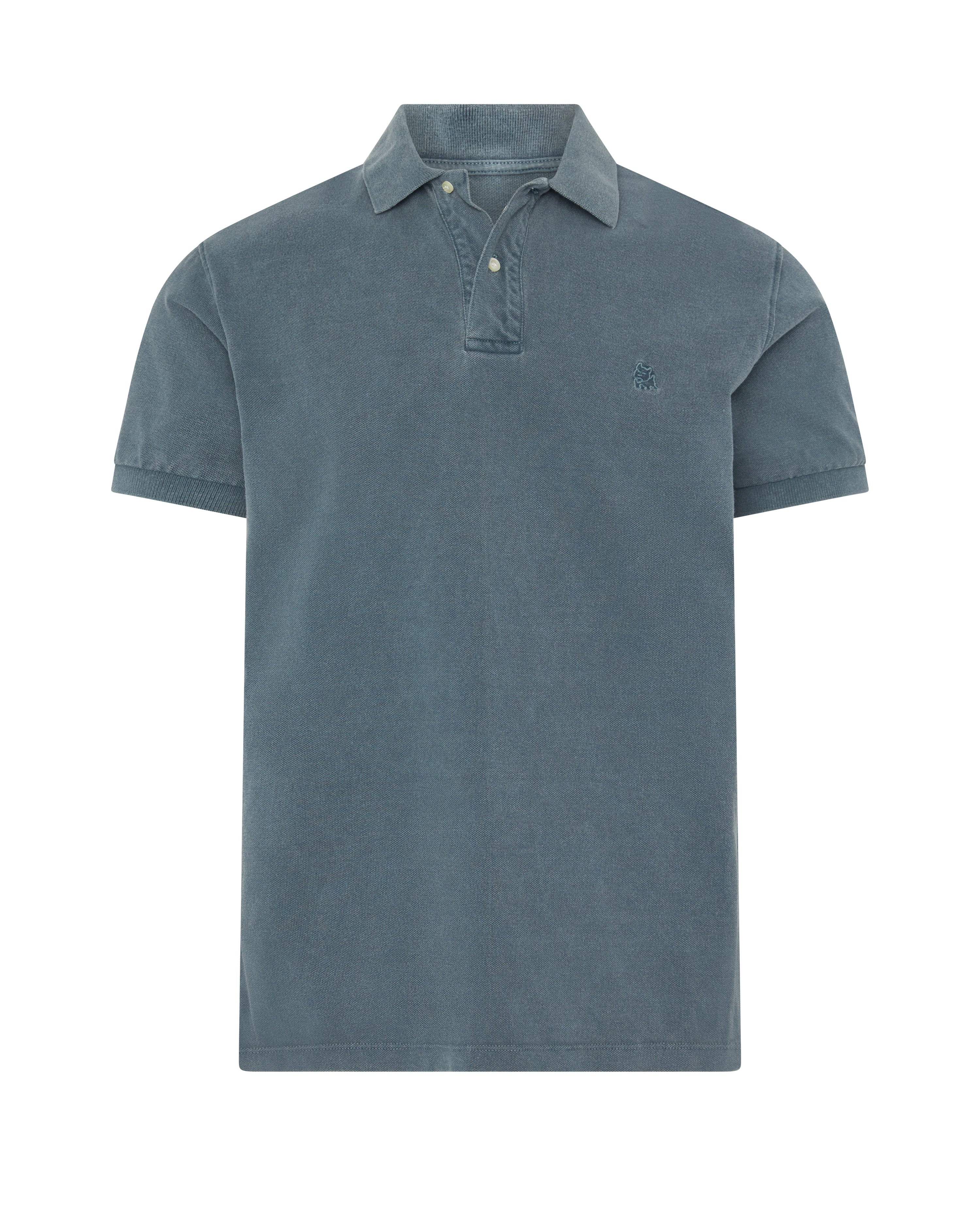 Polo de Manga Corta de Hombre Verde Bosque Lavado