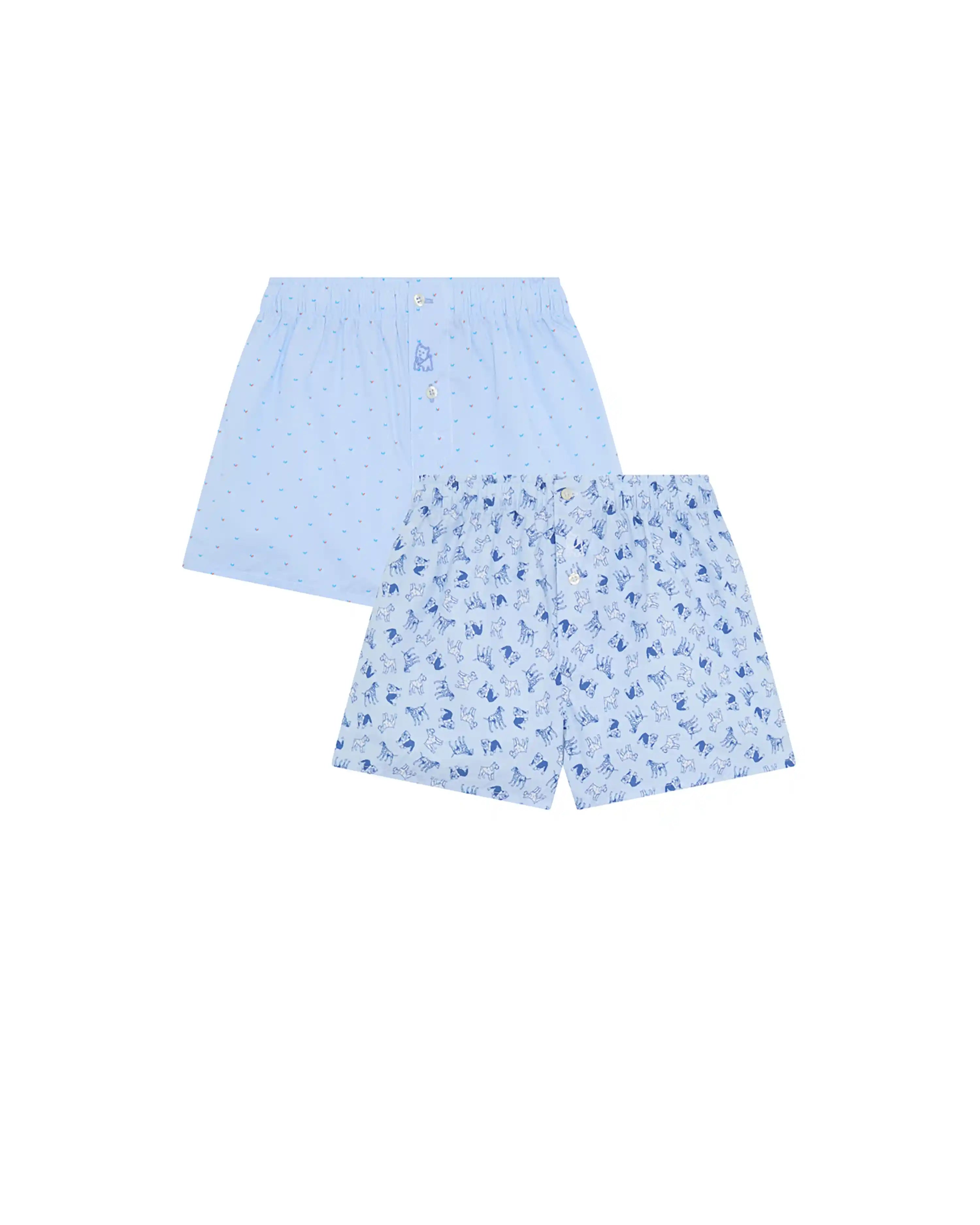 Pack de dos bóxer de tela de niño Kiff Kiff estampado corbatero/perros