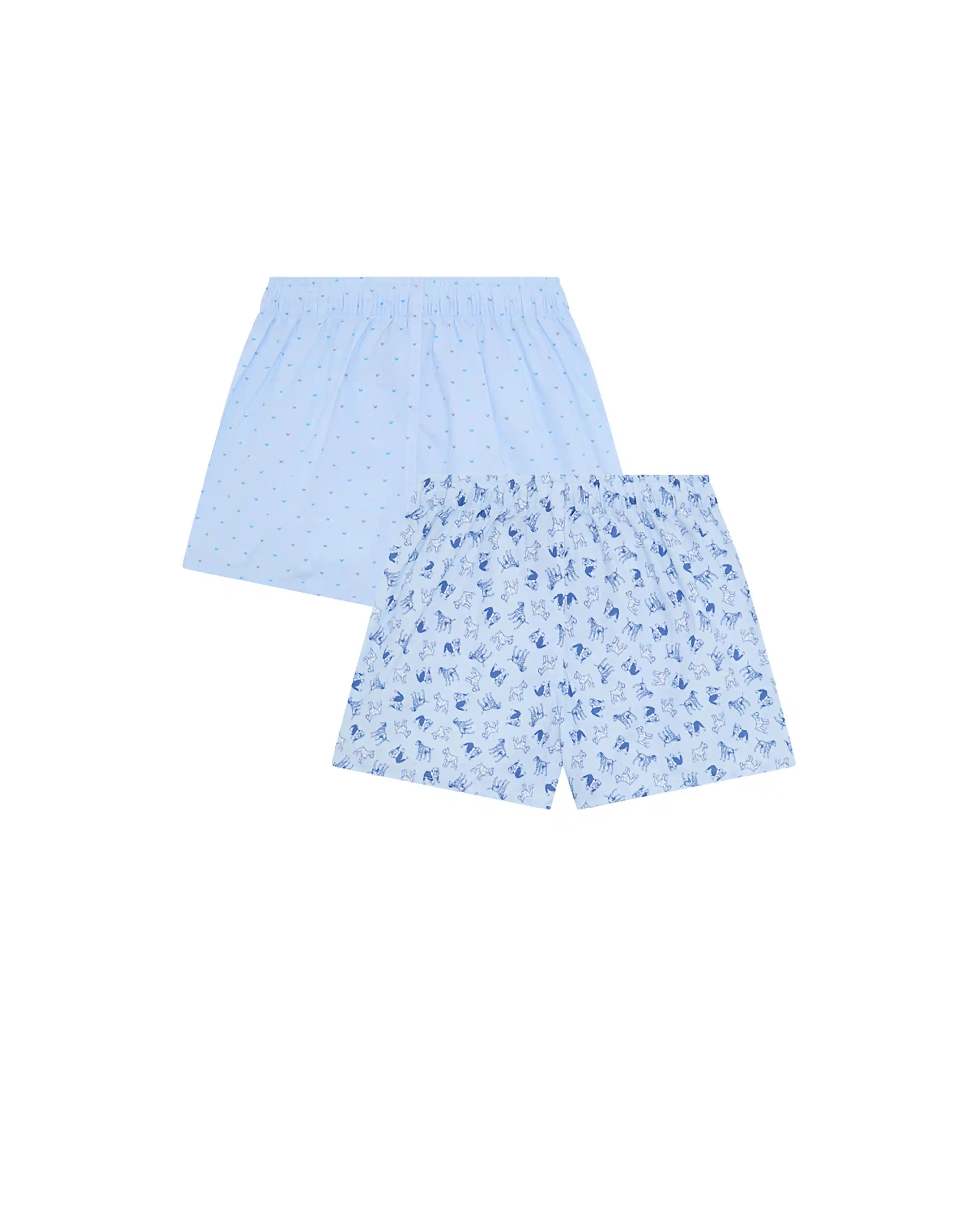 Pack de dos bóxer de tela de niño Kiff Kiff estampado corbatero/perros