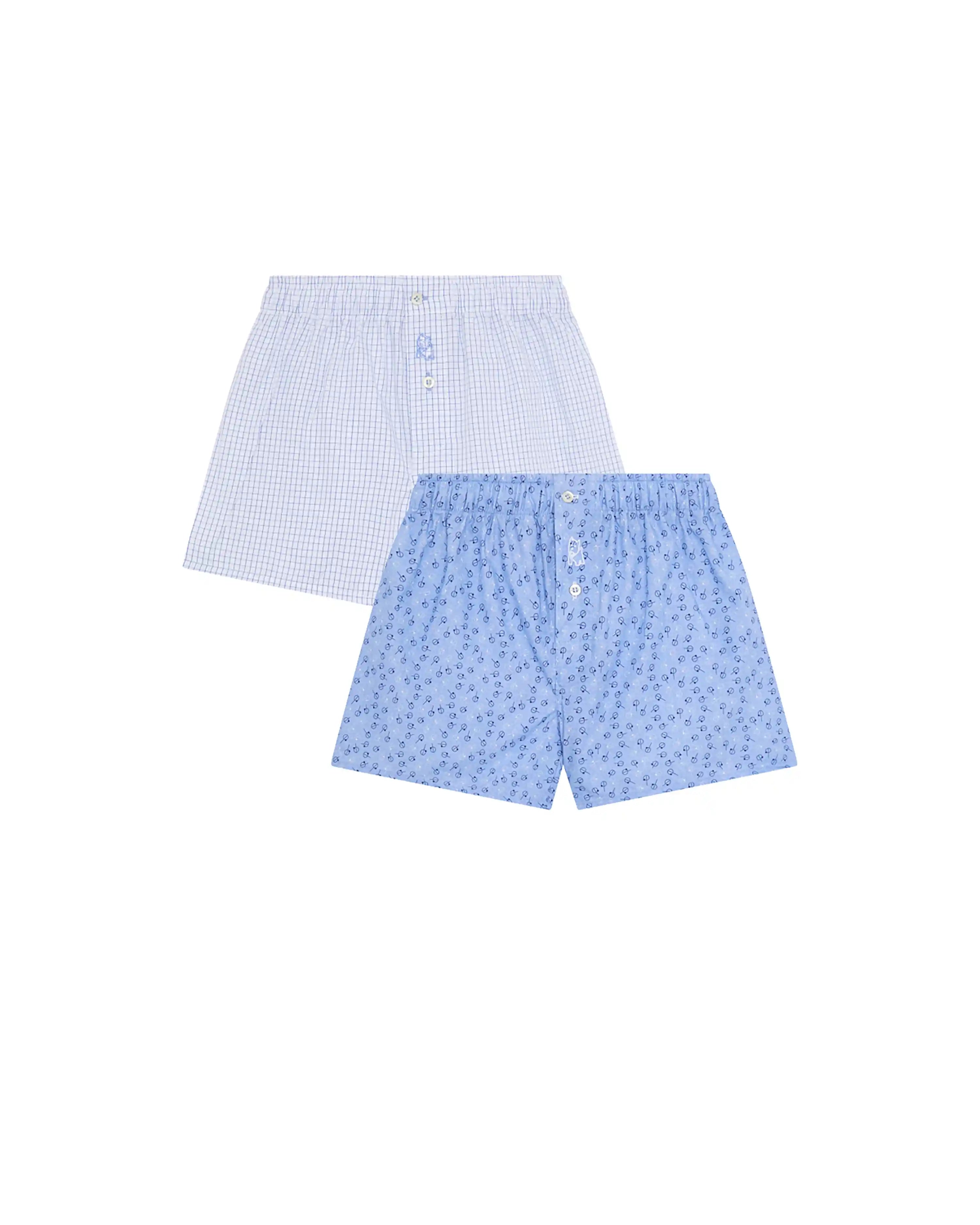 Pack de dos bóxer de tela de niño Kiff Kiff cuadrito/geométrico