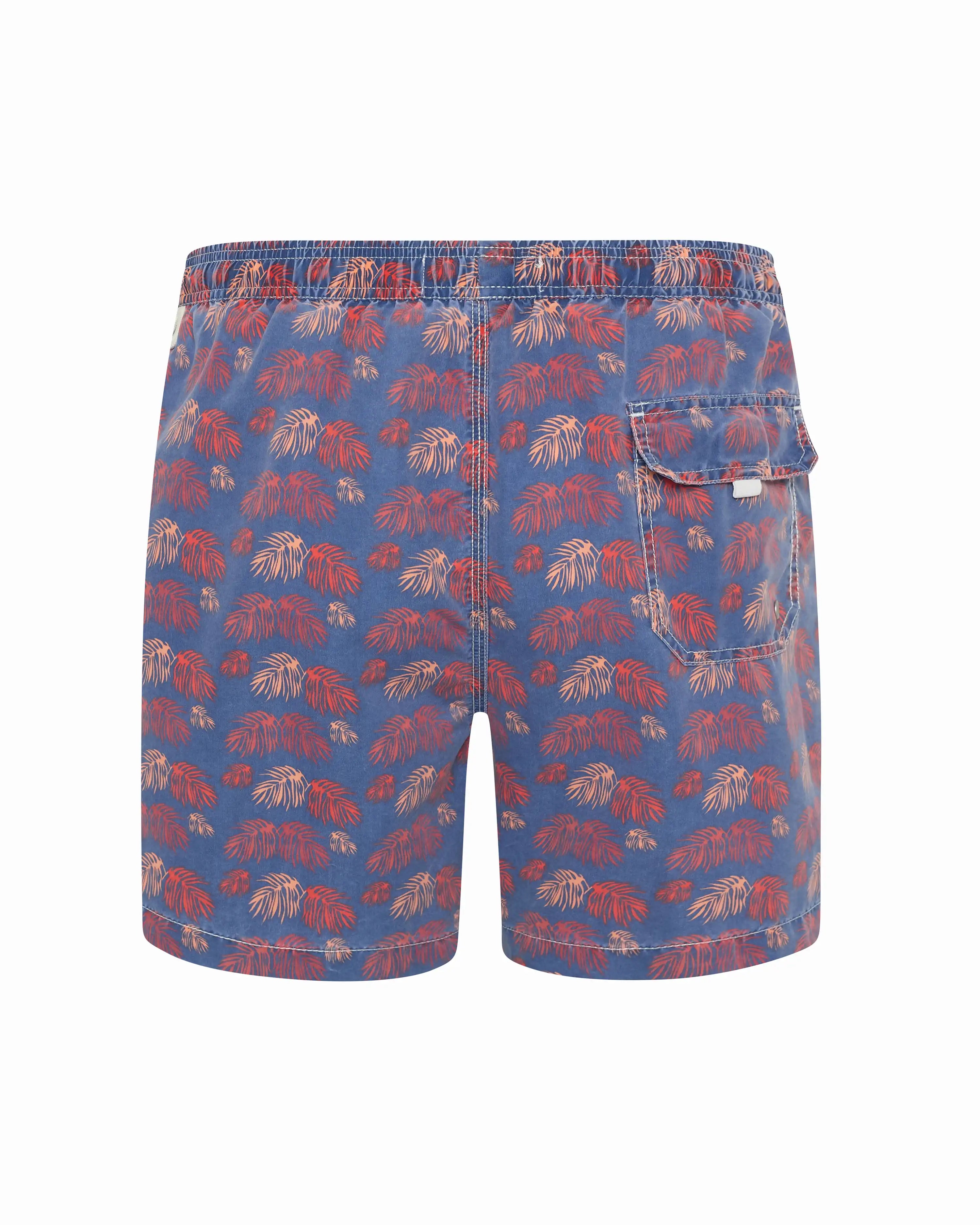 Bañador bermuda hombre Kiff Kiff azul jeans lavado estampado Helechos