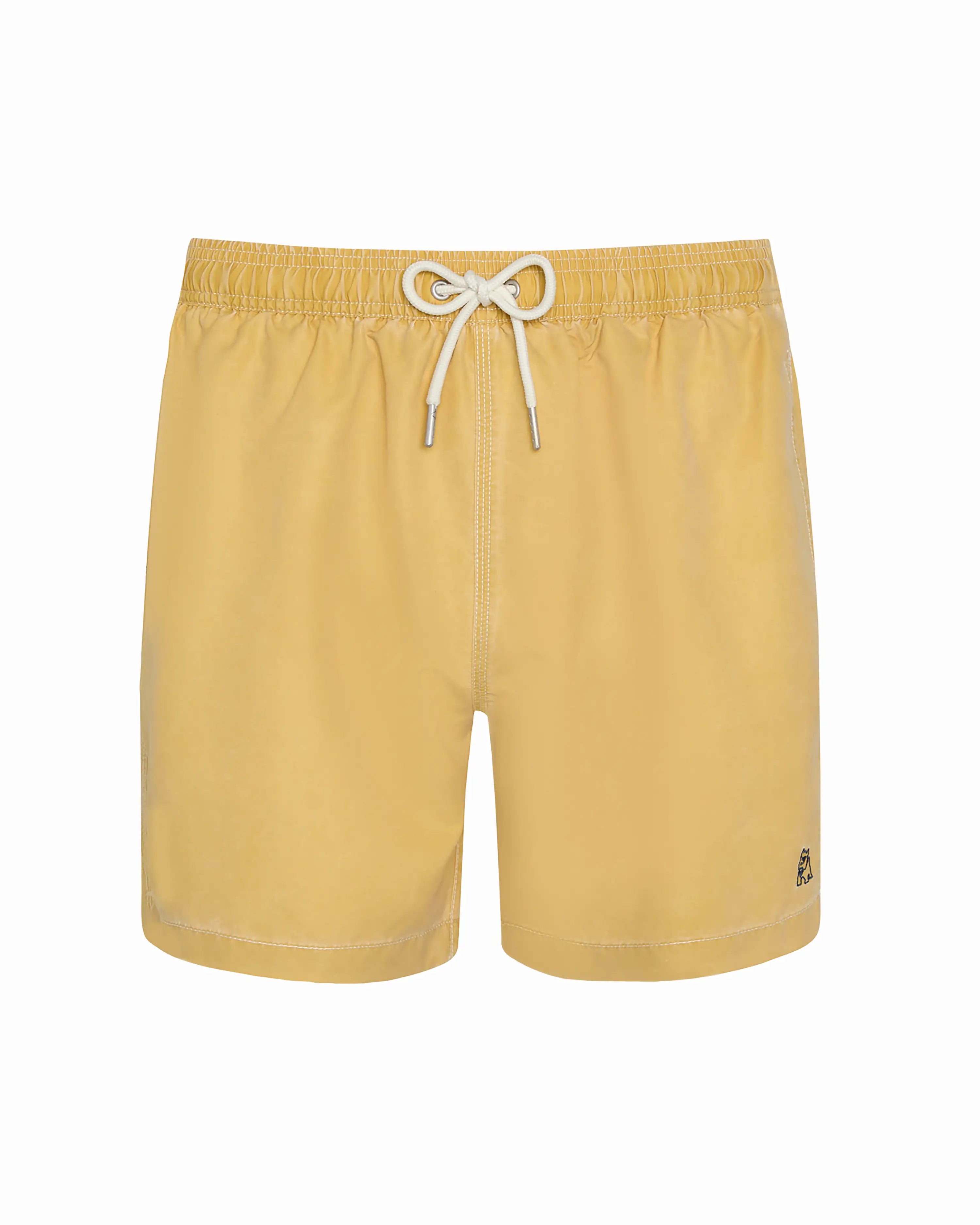 Bañador bermuda liso Mostaza Lavado