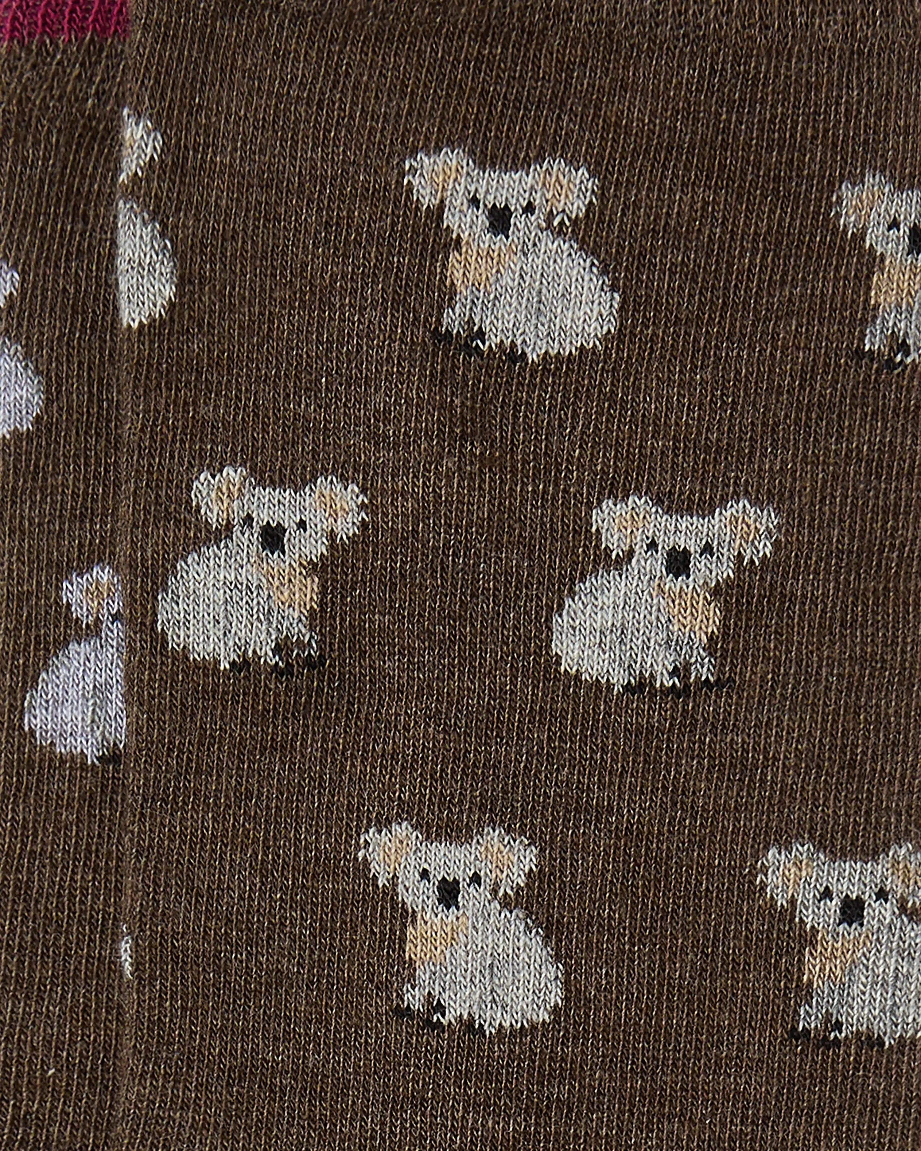 Calcetines media caña de mujer Kiff Kiff estampado koala marrón