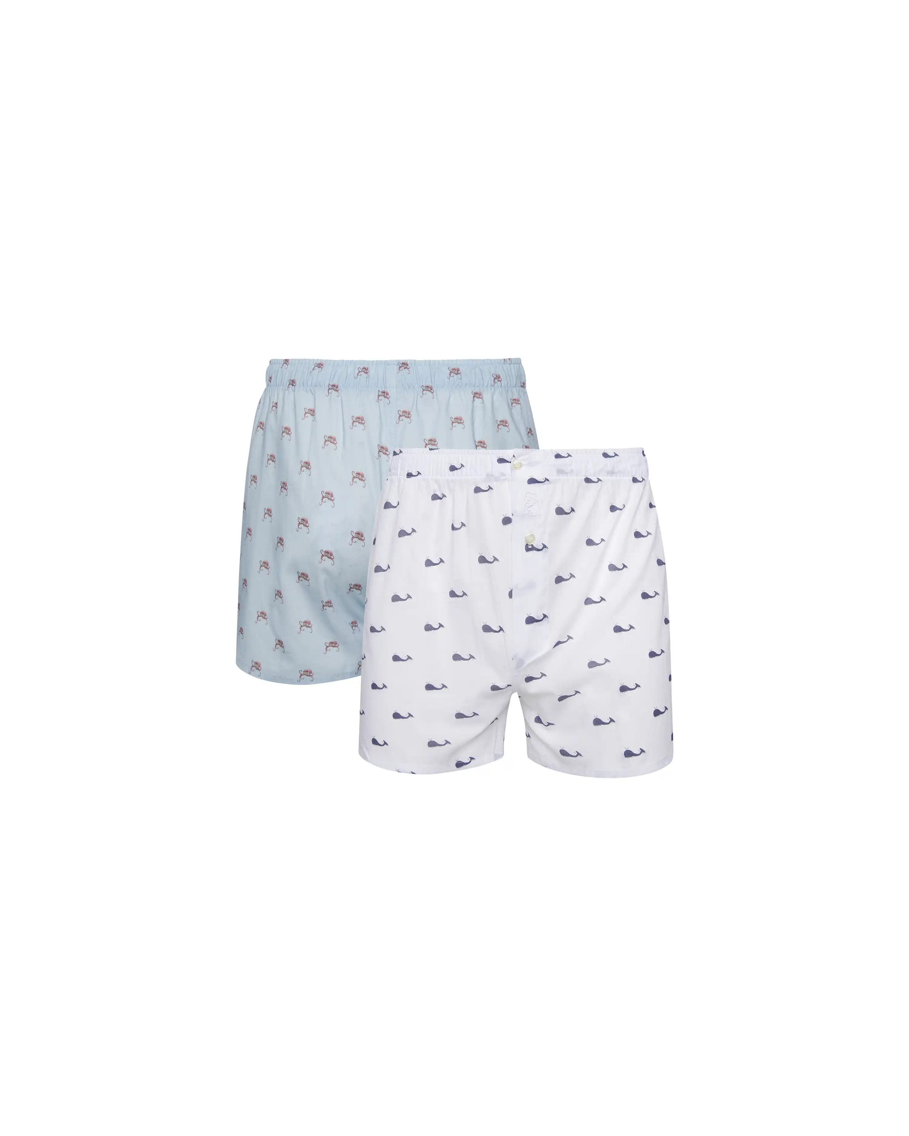 Pack de dos bóxer de tela de niño Kiff Kiff estampado ballena/pulpo buceador