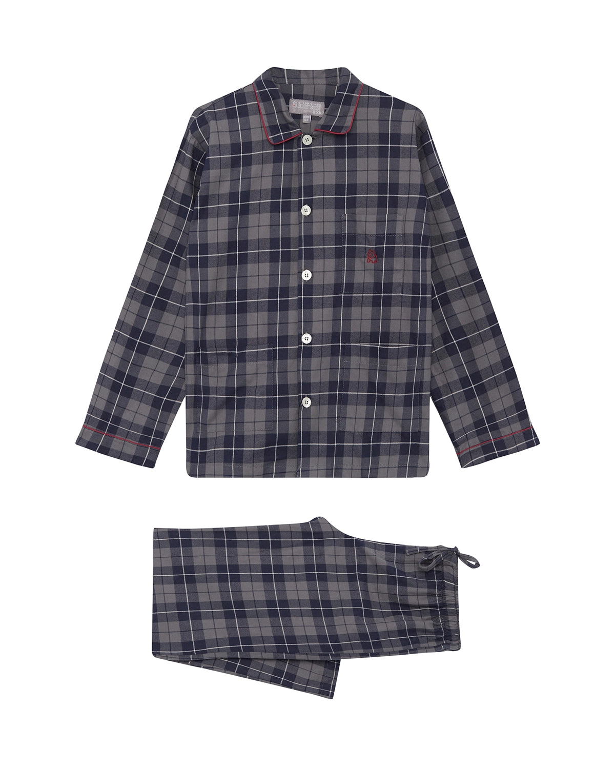 Pijama de niño Kiff Kiff largo de algodón tipo viyela con cuadros