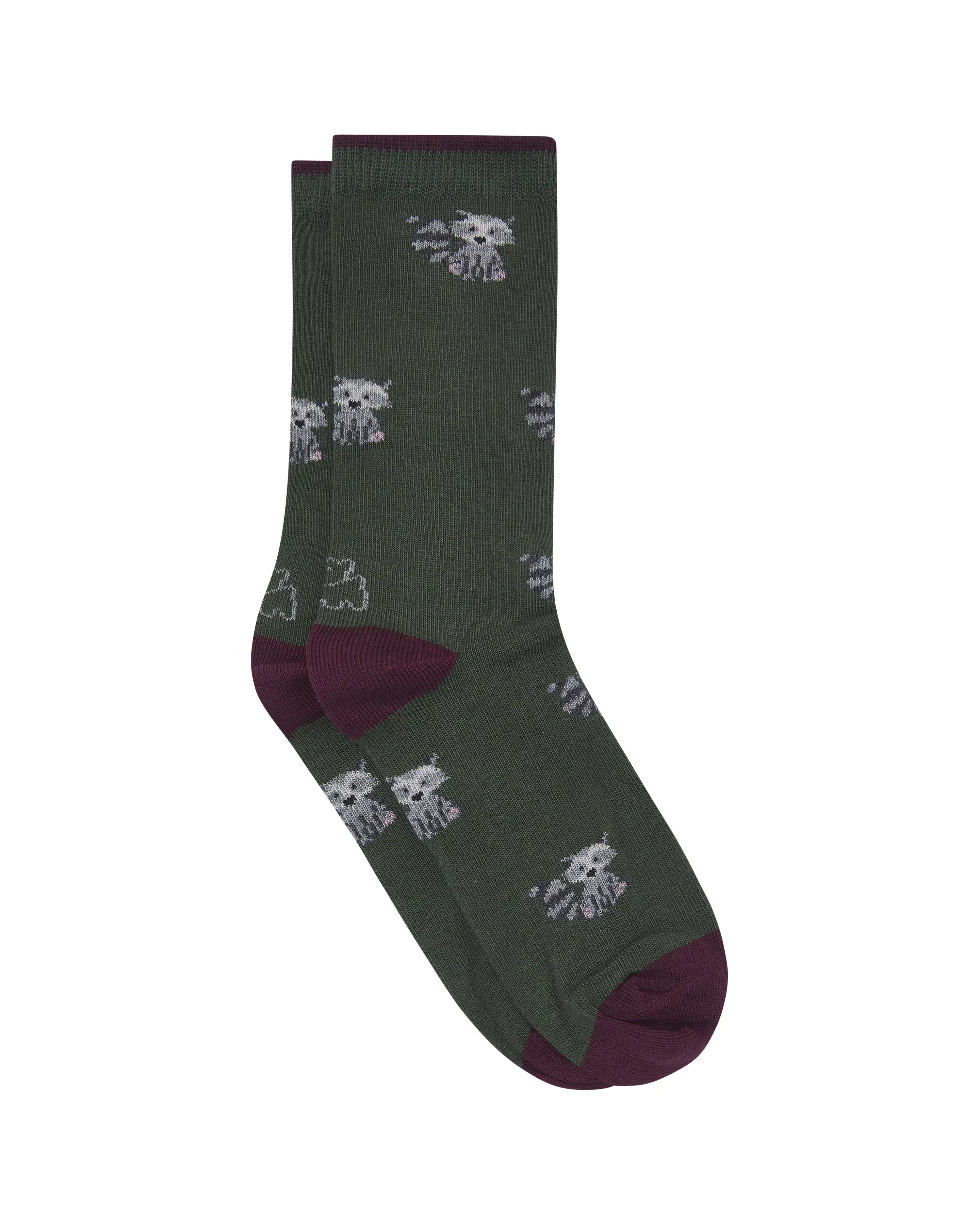 Calcetines media caña de niño Kiff Kiff verde estampado