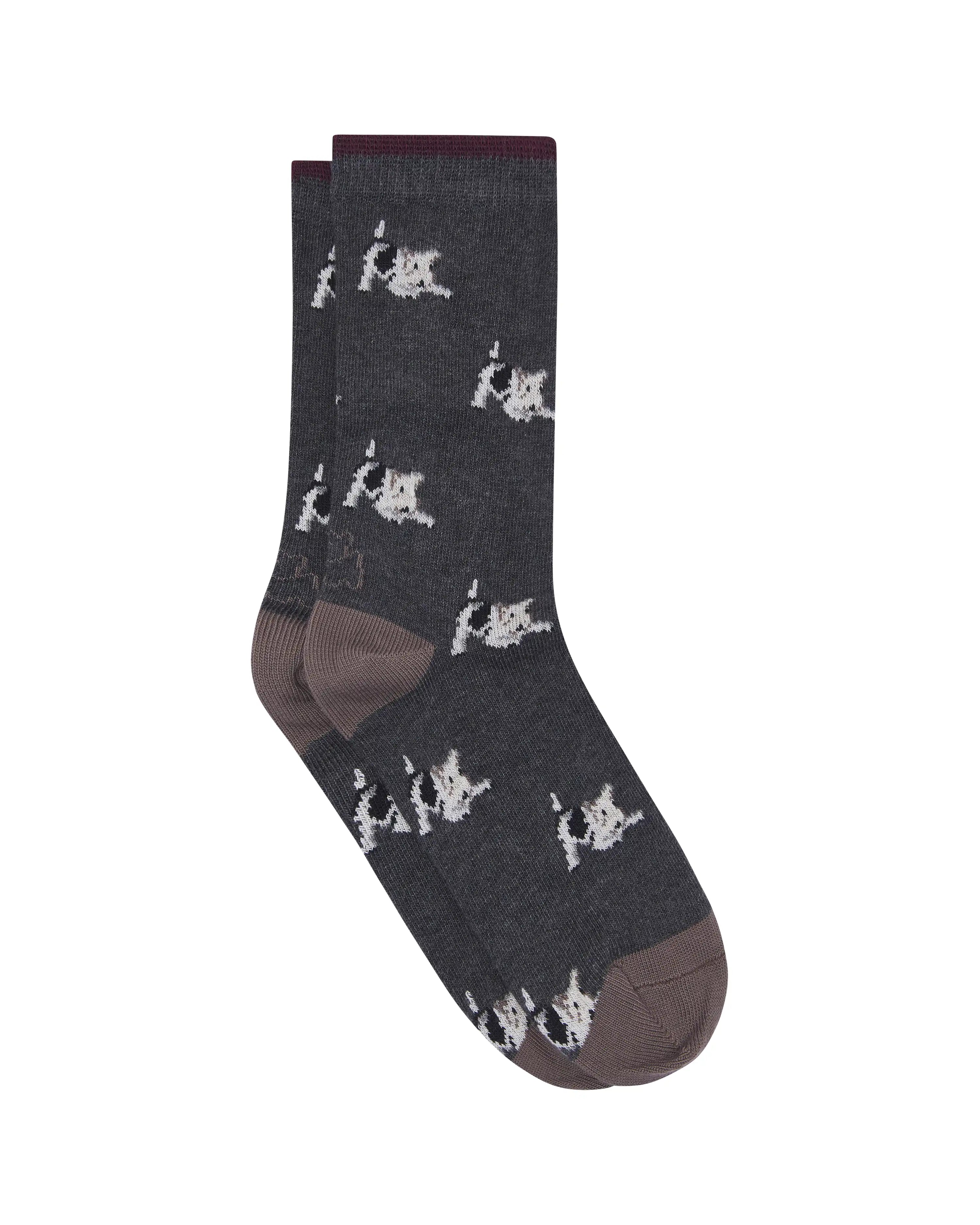Calcetines media caña de niño Kiff Kiff gris estampado