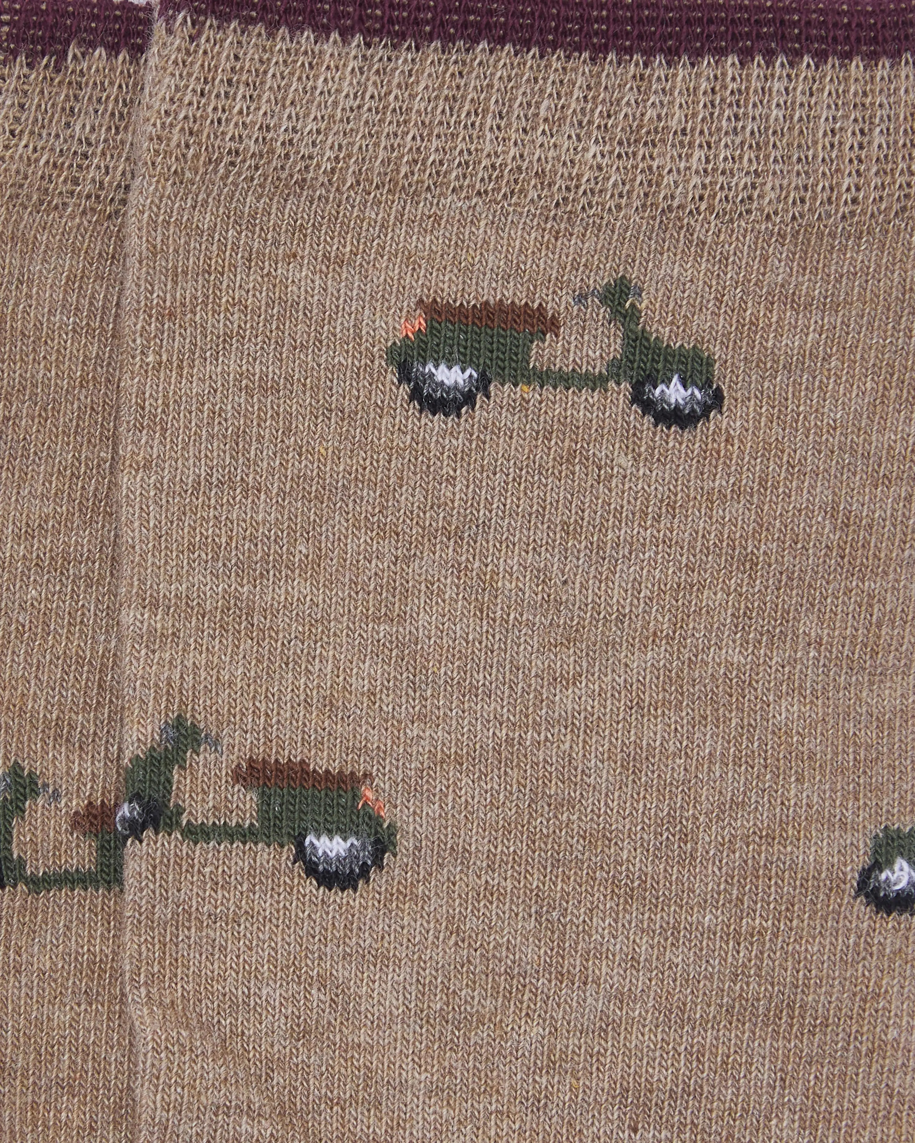 Calcetines media caña de niño Kiff Kiff beige estampado moto