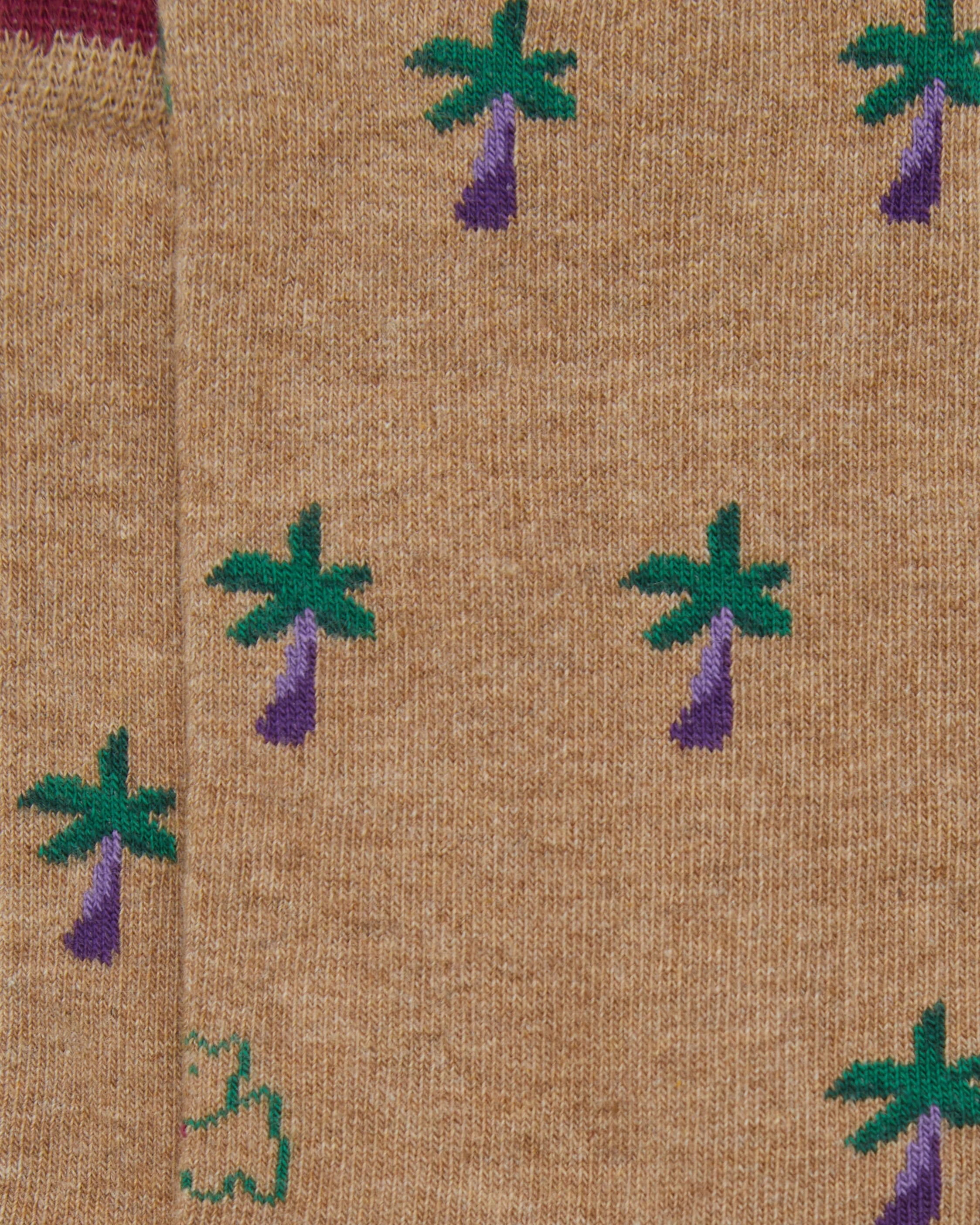 Calcetines media caña de mujer Kiff Kiff estampado palmera beige