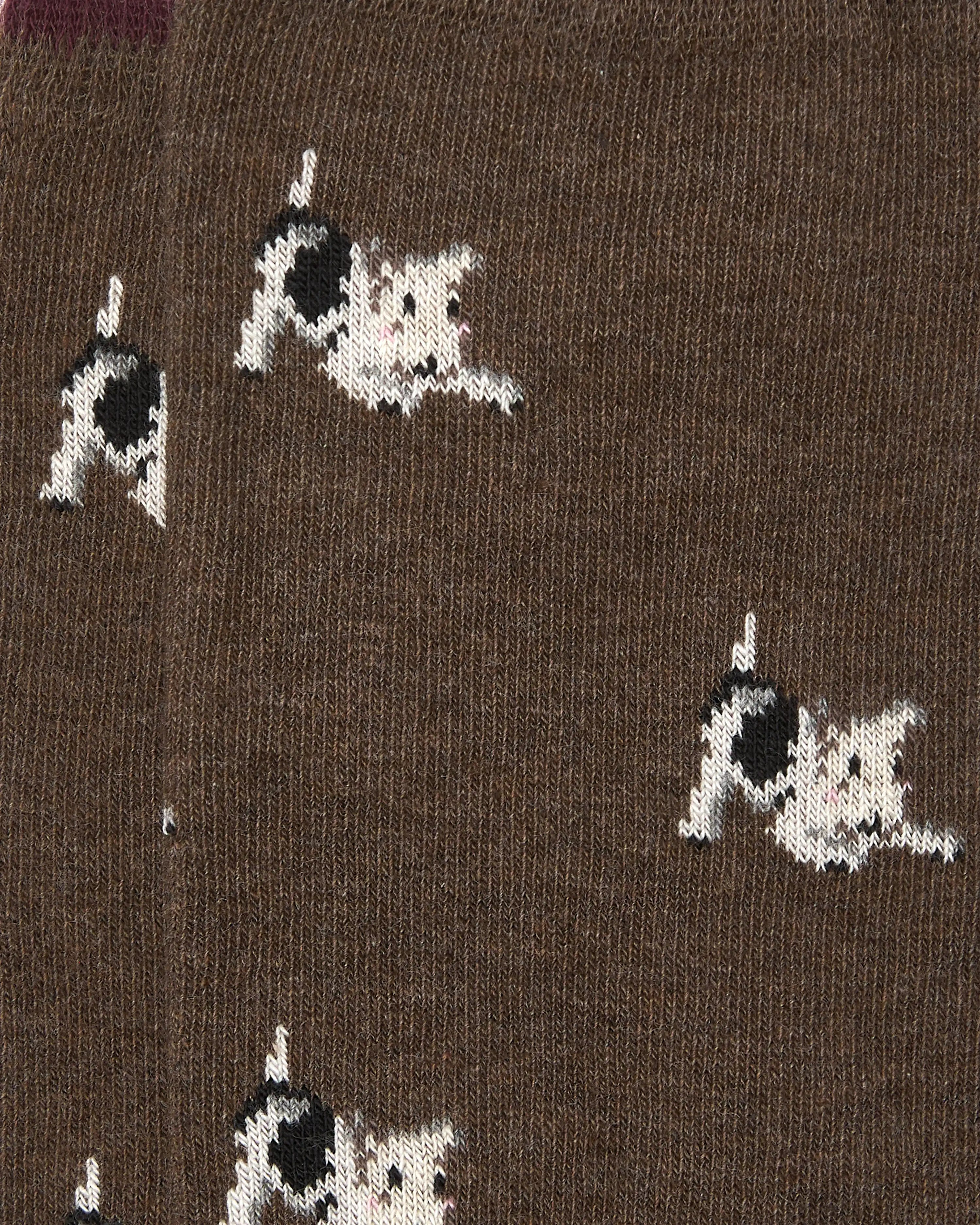 Calcetines media caña de mujer Kiff Kiff estampado perro juguetón marrón