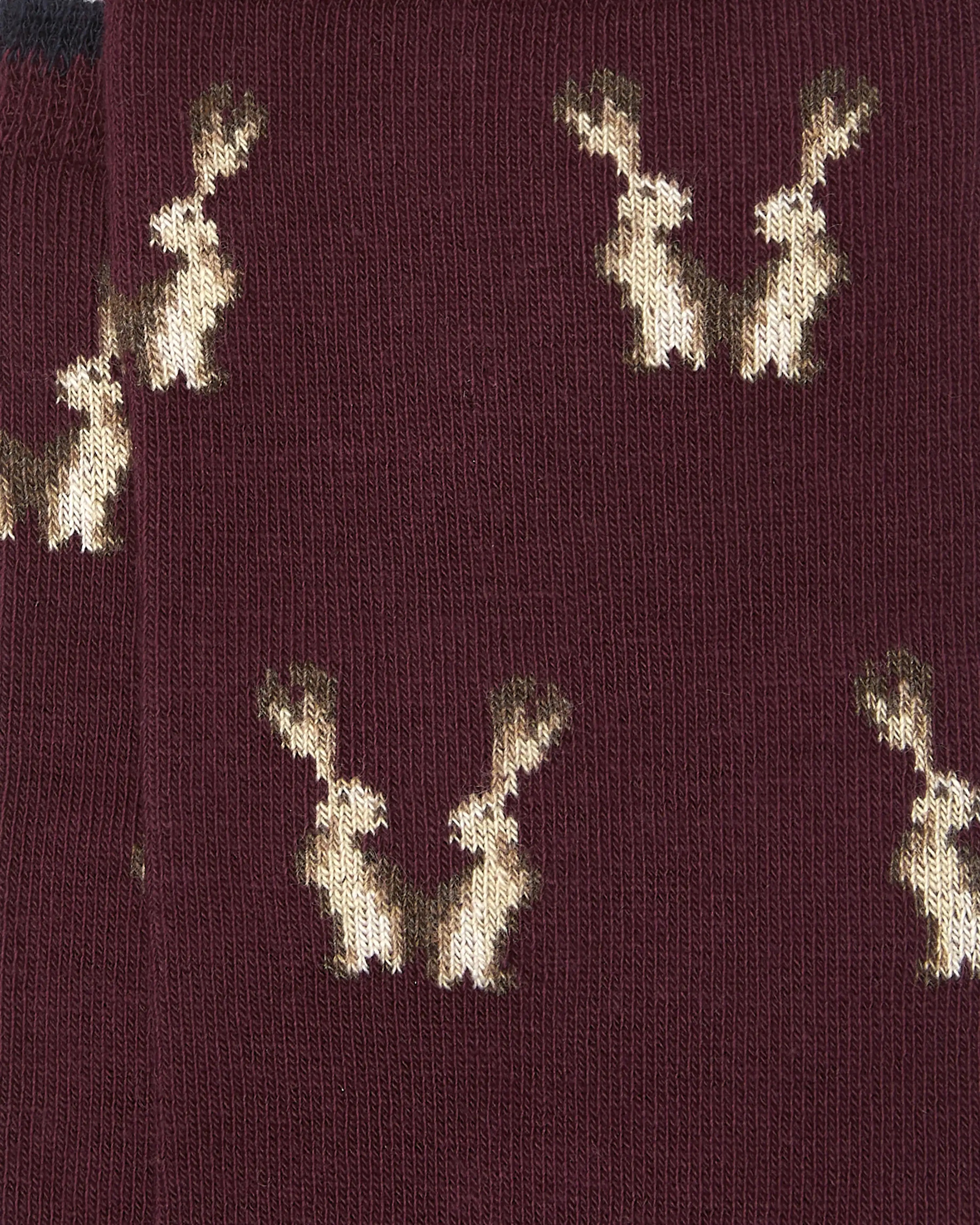 Calcetines media caña de mujer Kiff Kiff estampado liebres burdeos