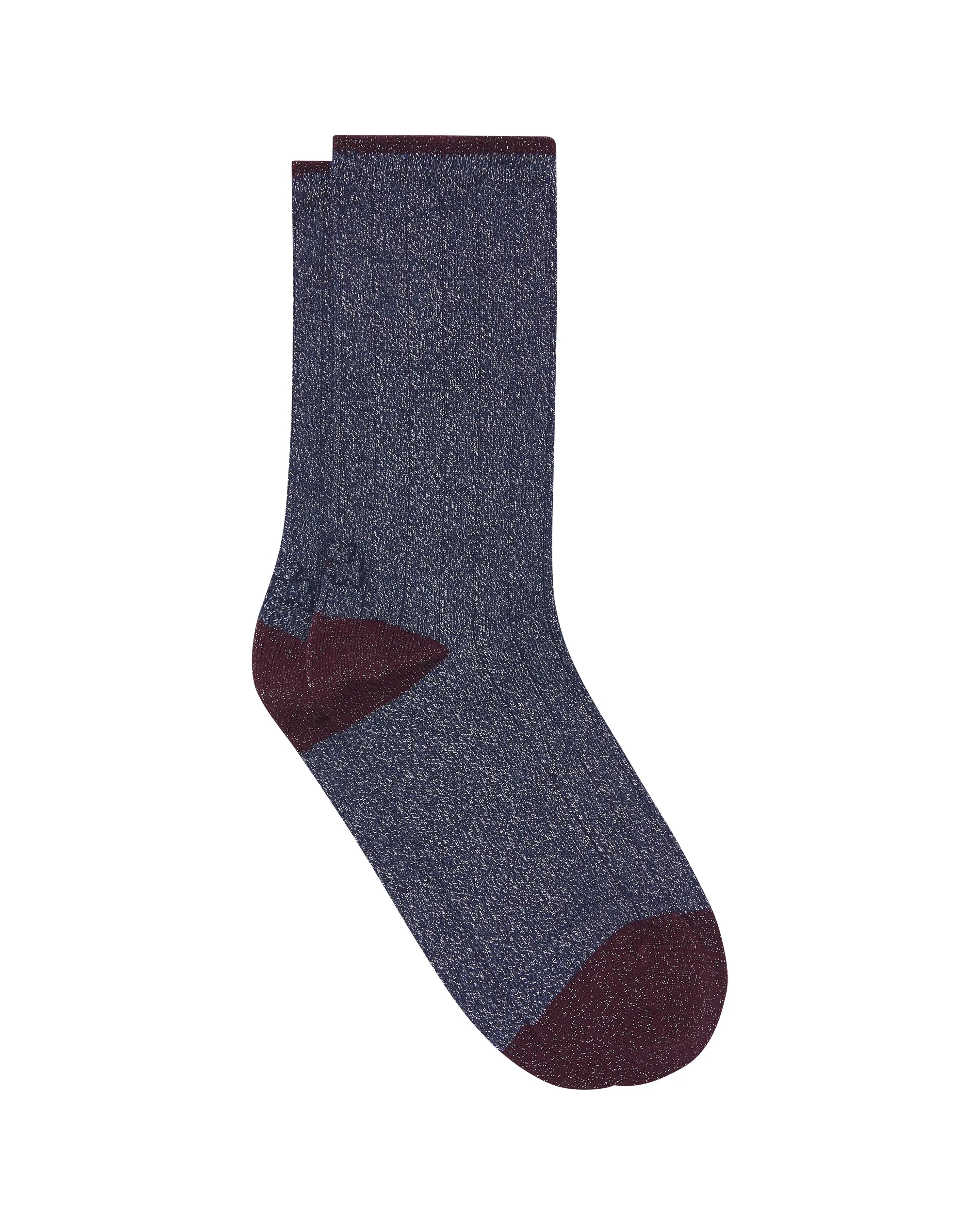 Calcetines media caña de mujer Kiff Kiff liso brillo azul jeans