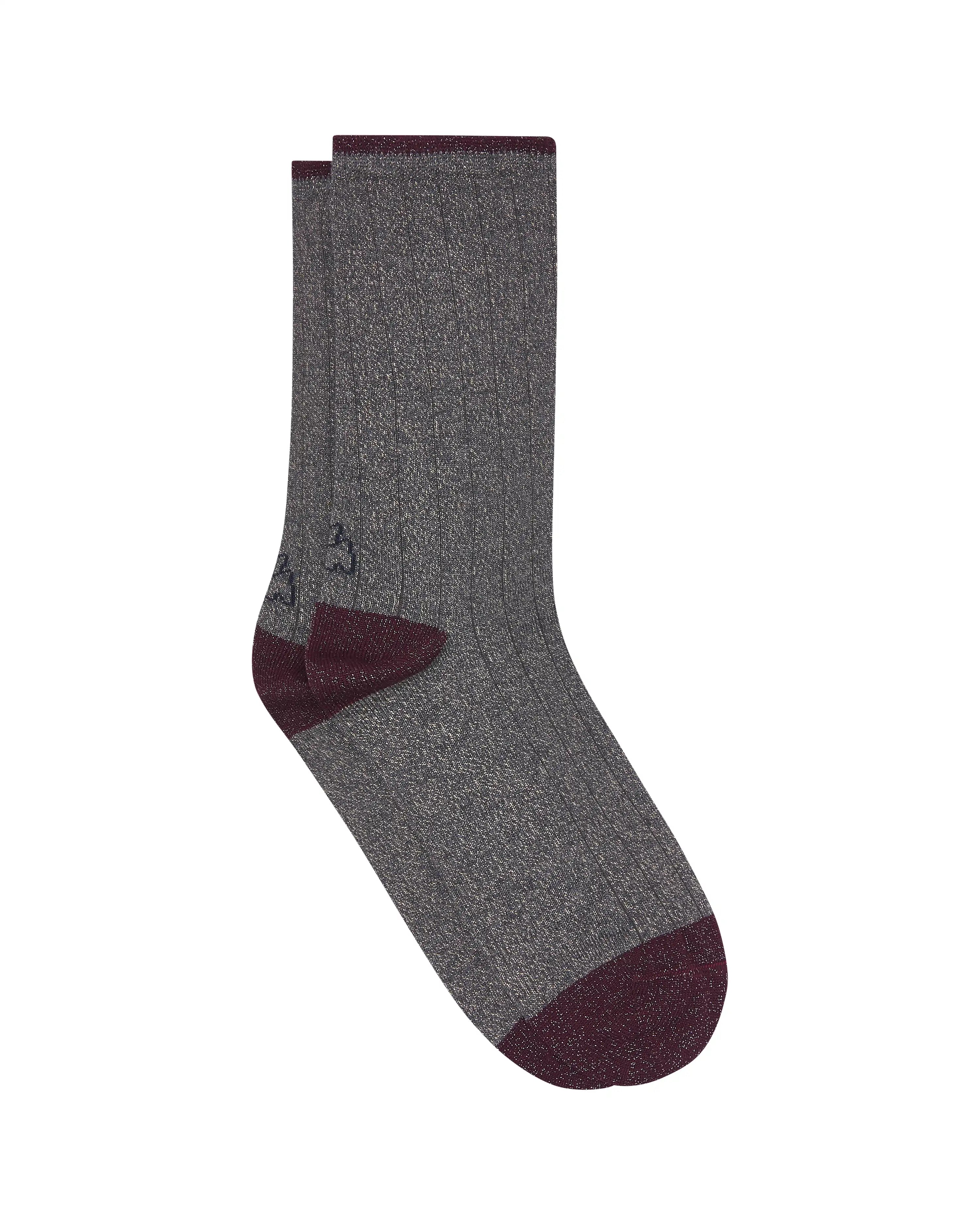 Calcetines media caña de mujer Kiff Kiff liso brillo gris