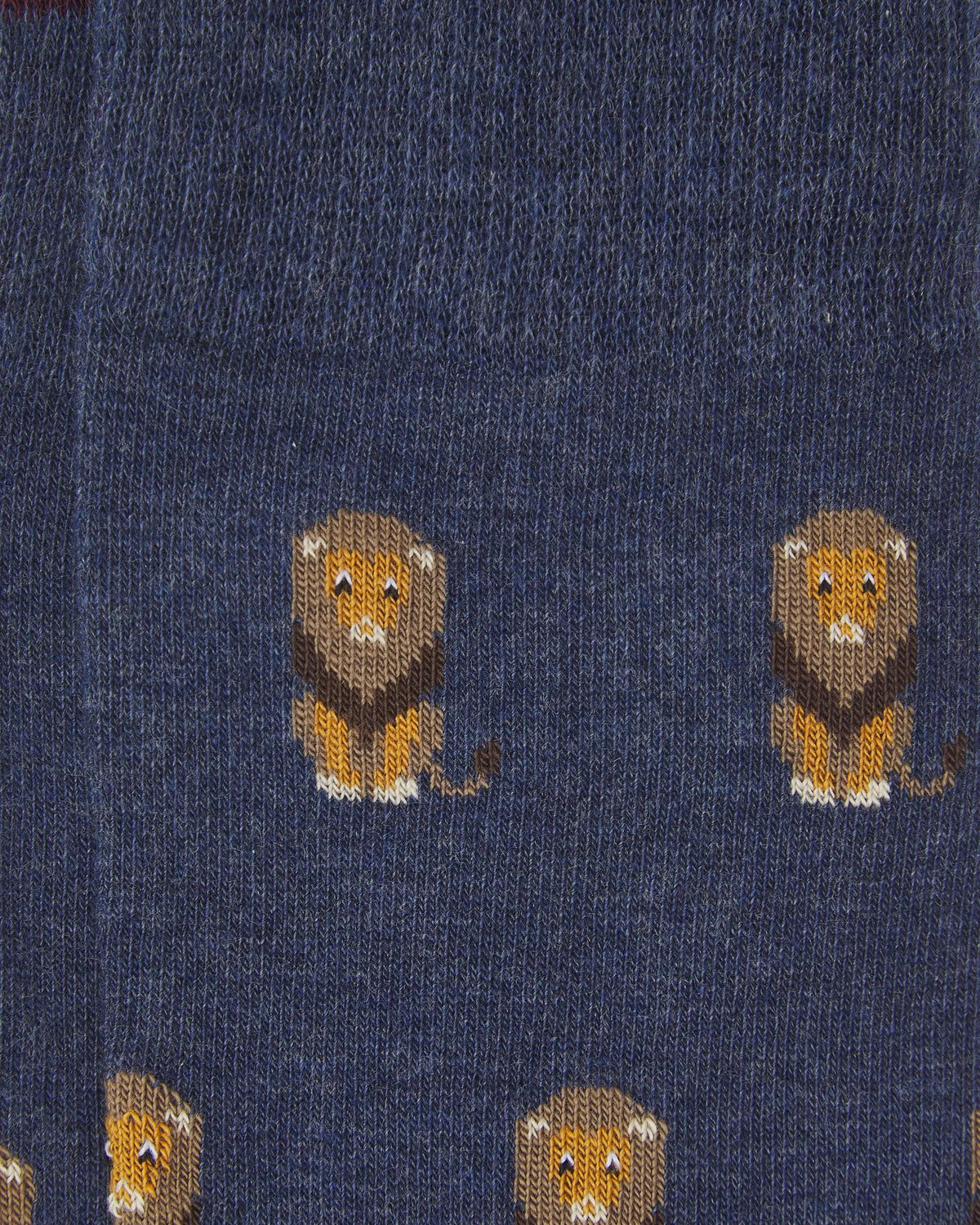 Calcetines media caña de hombre Kiff Kiff estampado león azul jeans