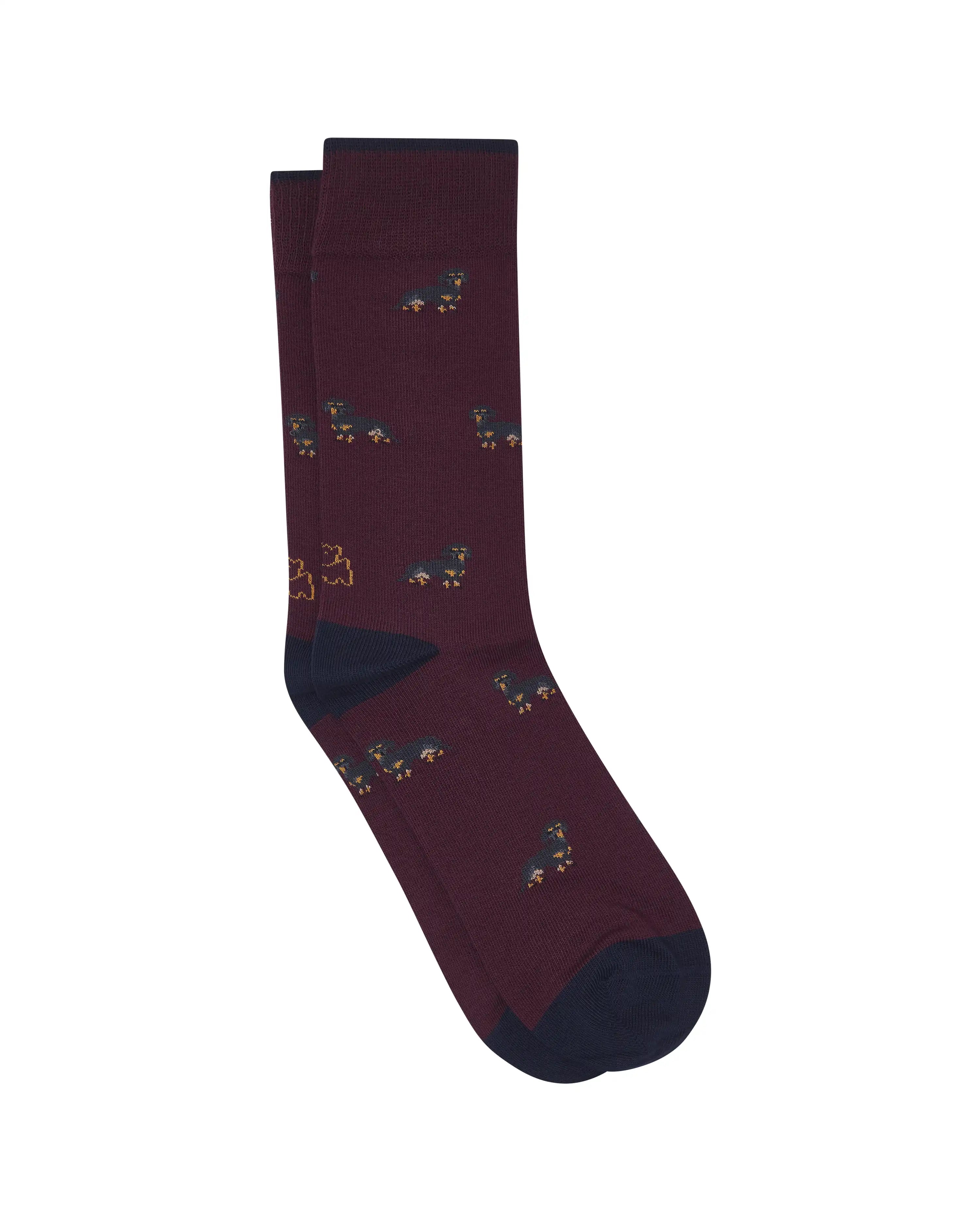 Calcetines media caña de hombre Kiff Kiff estampado teckel