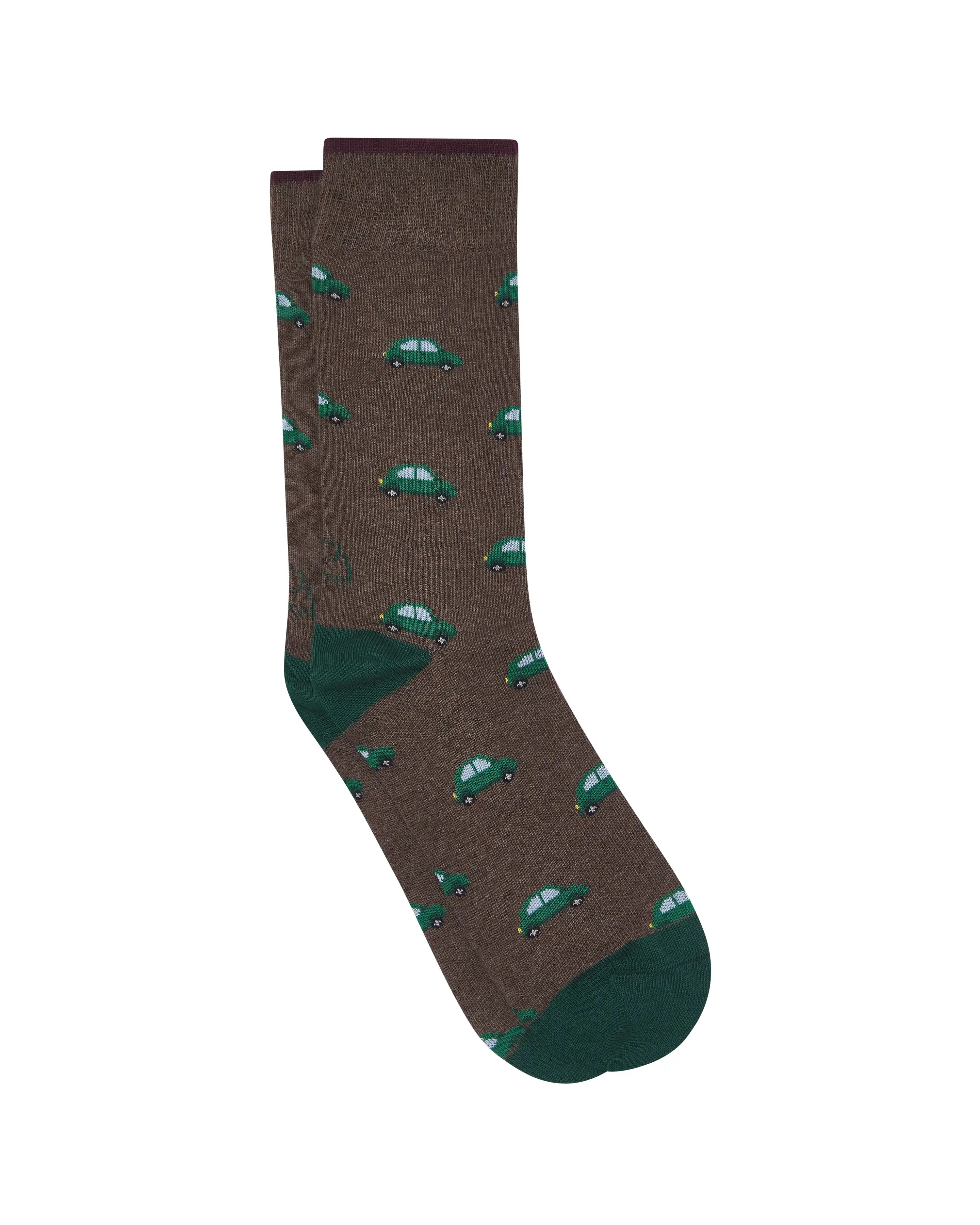 Calcetines media caña de hombre Kiff Kiff estampado coche