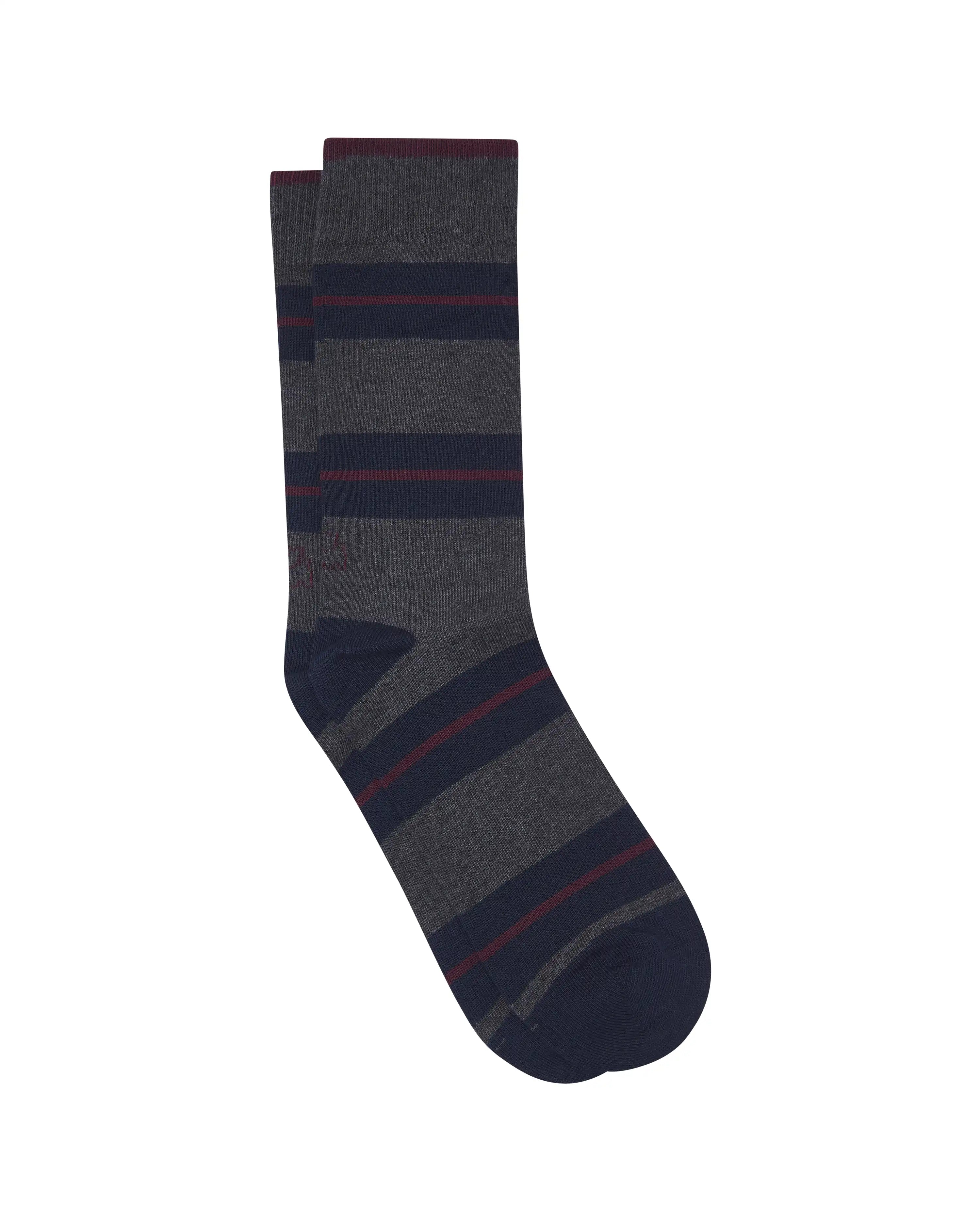 Calcetines media caña de hombre Kiff Kiff estampado rayas bicolor