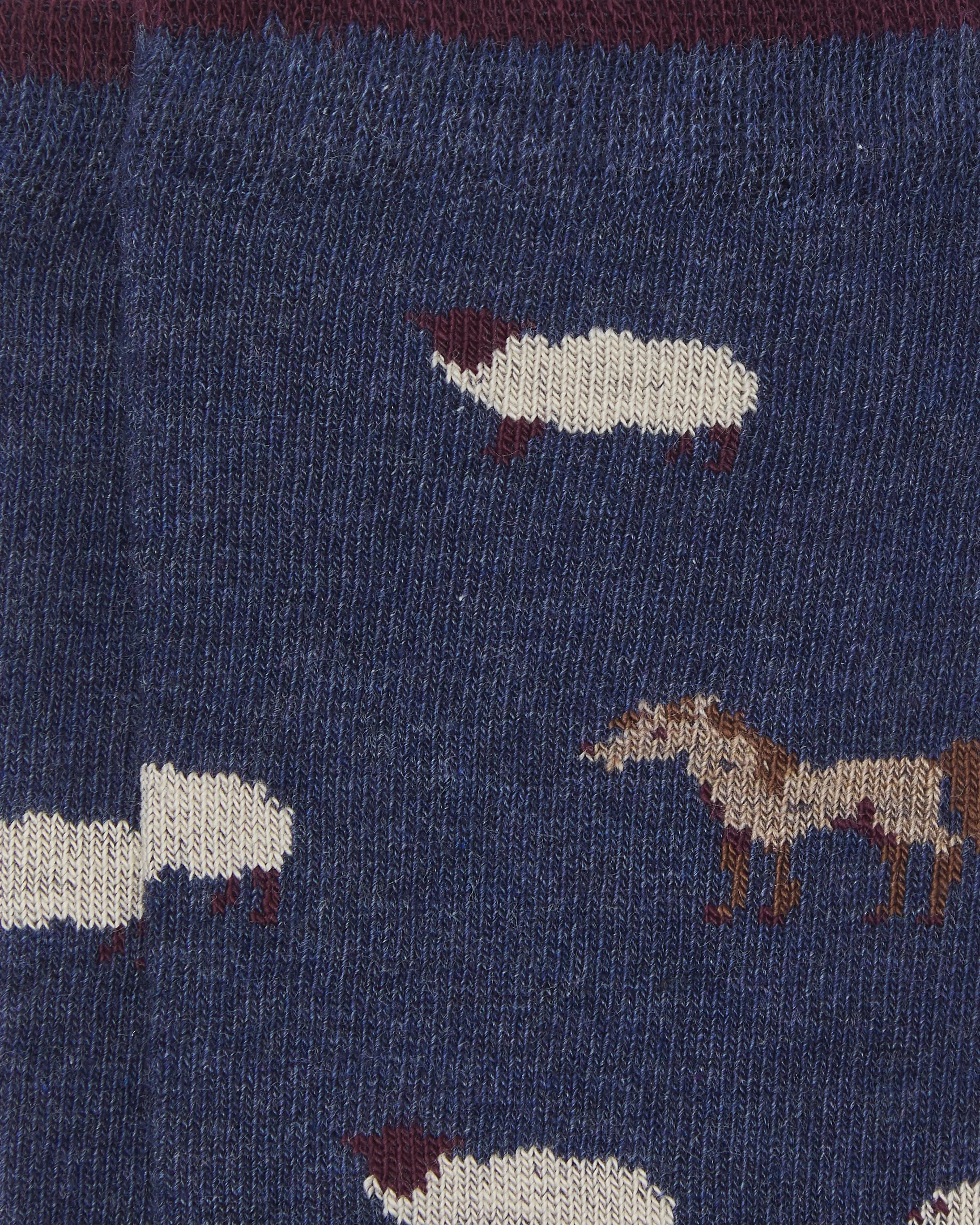 Calcetines caña alta de niño Kiff Kiff azul jeans estampado granja