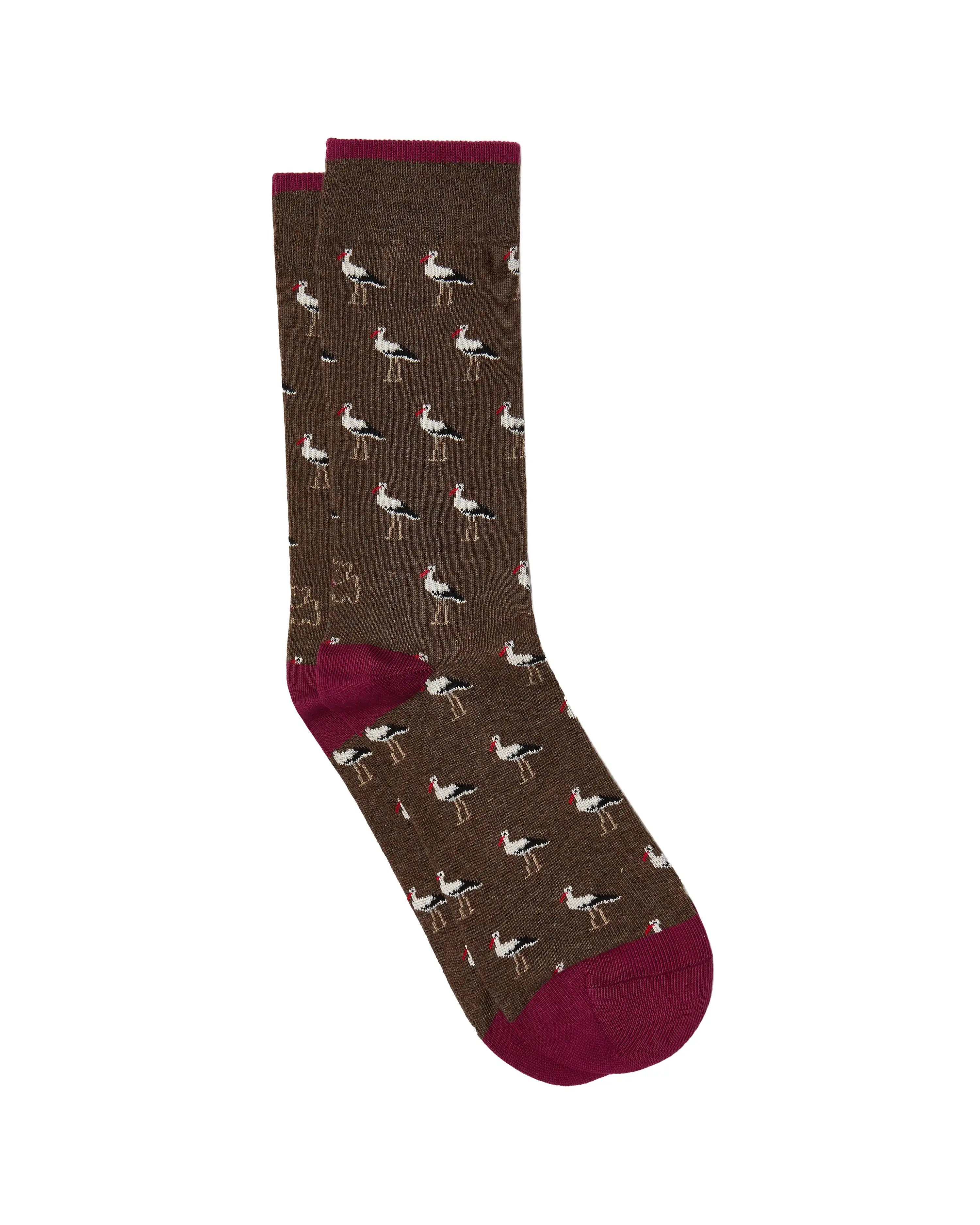 Calcetines media caña de hombre Kiff Kiff estampado cigüeña