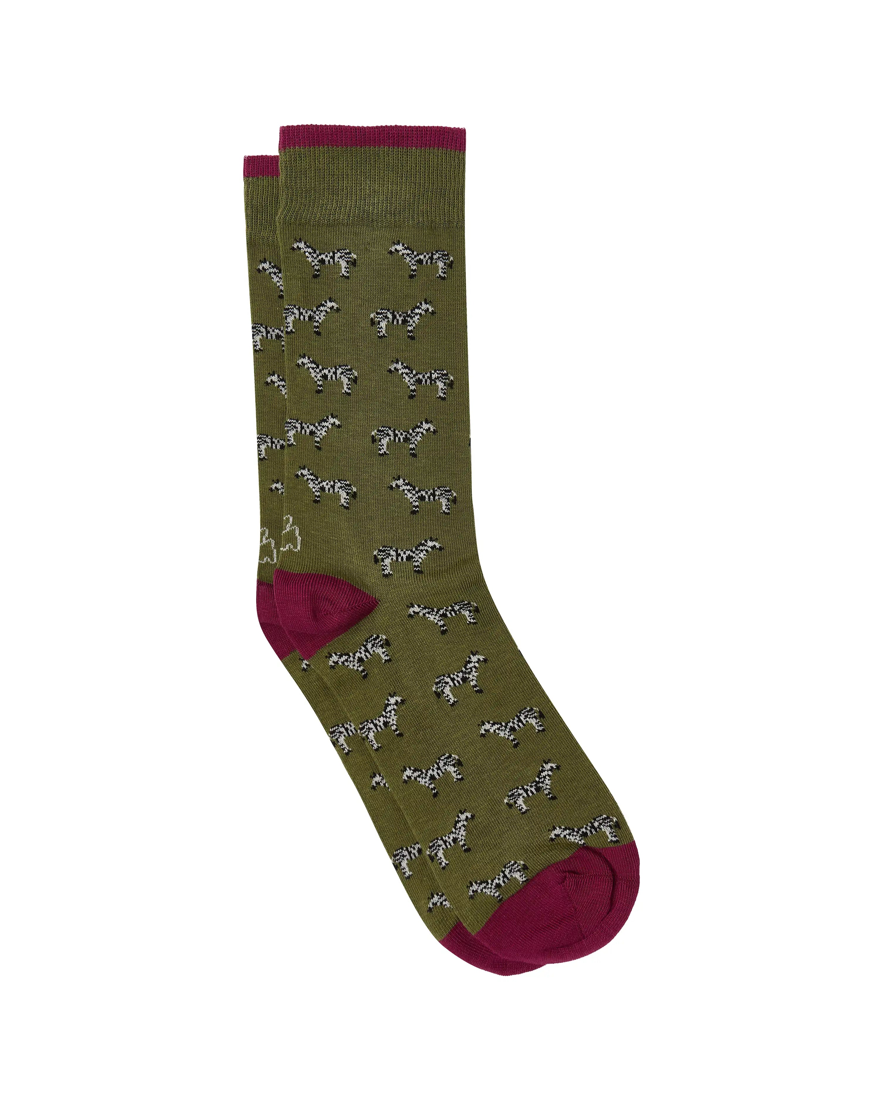 Calcetines media caña de hombre Kiff Kiff estampado cebras