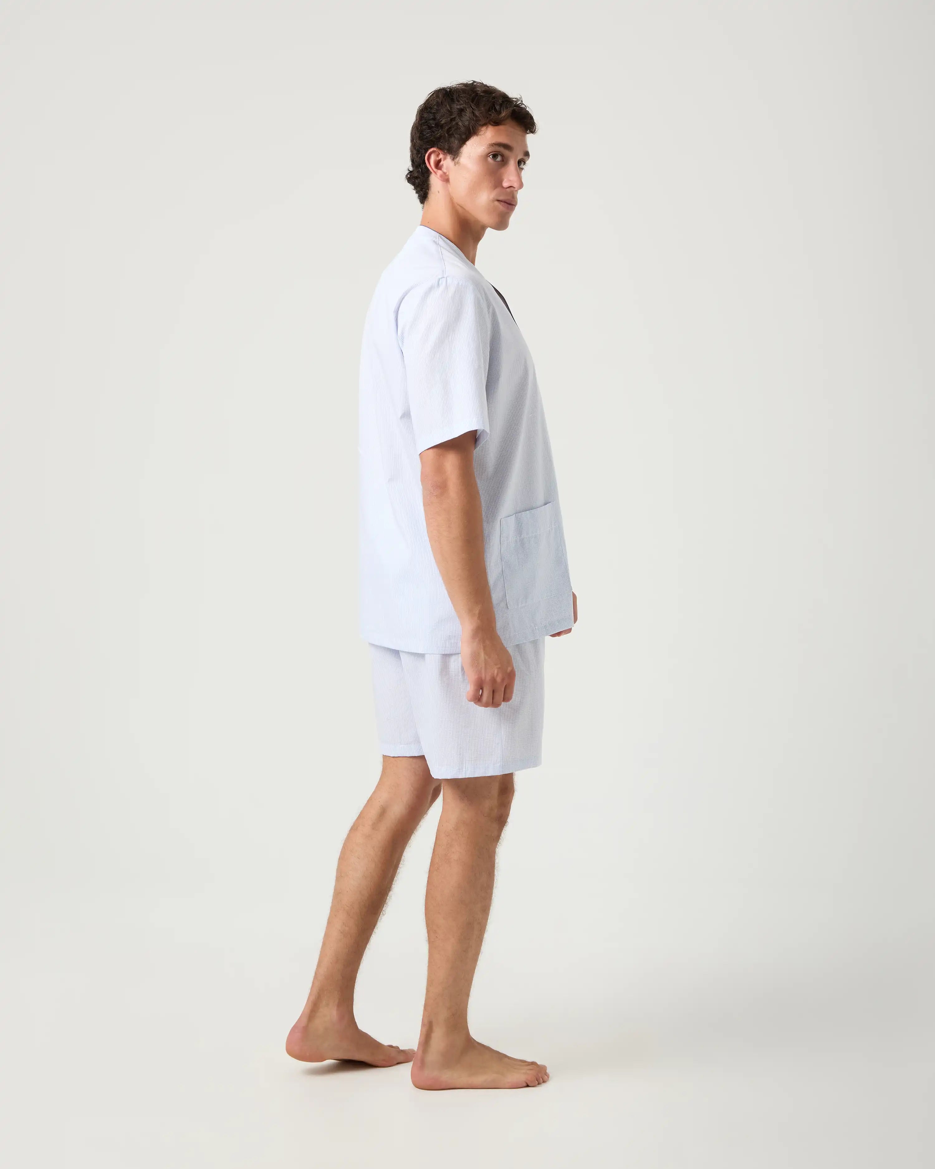 Pijama corto de hombre Kiff Kiff de tela con cuadritos