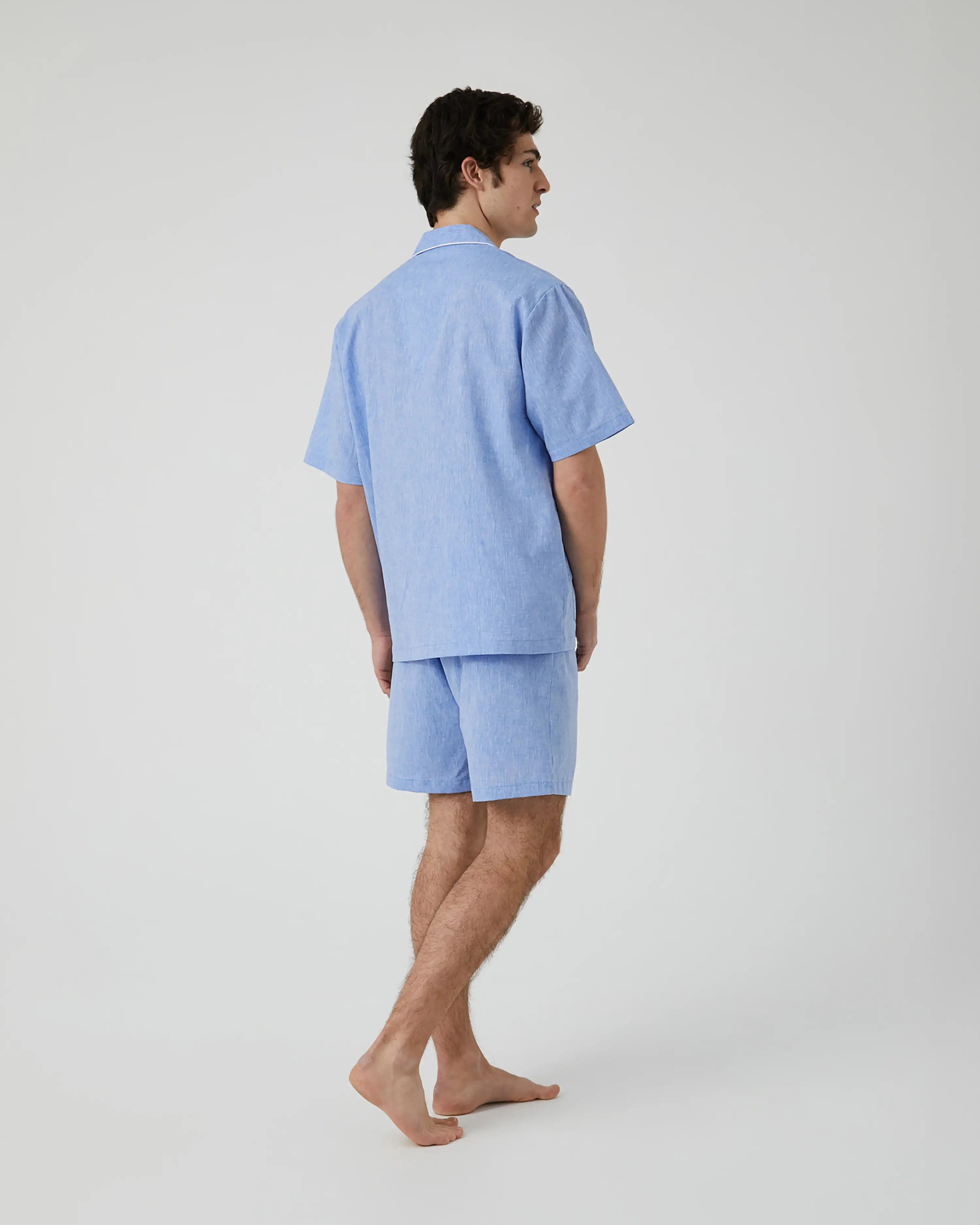 Pijama de Hombre Corto Liso Azul