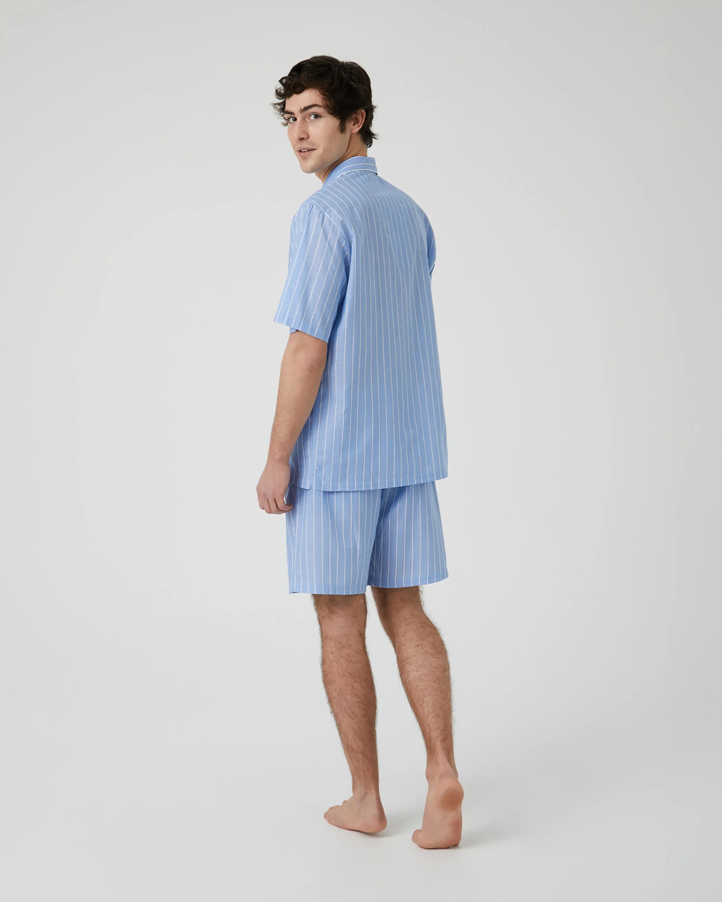 Pijama de Hombre Corto en Tejido Voilé de Algodón