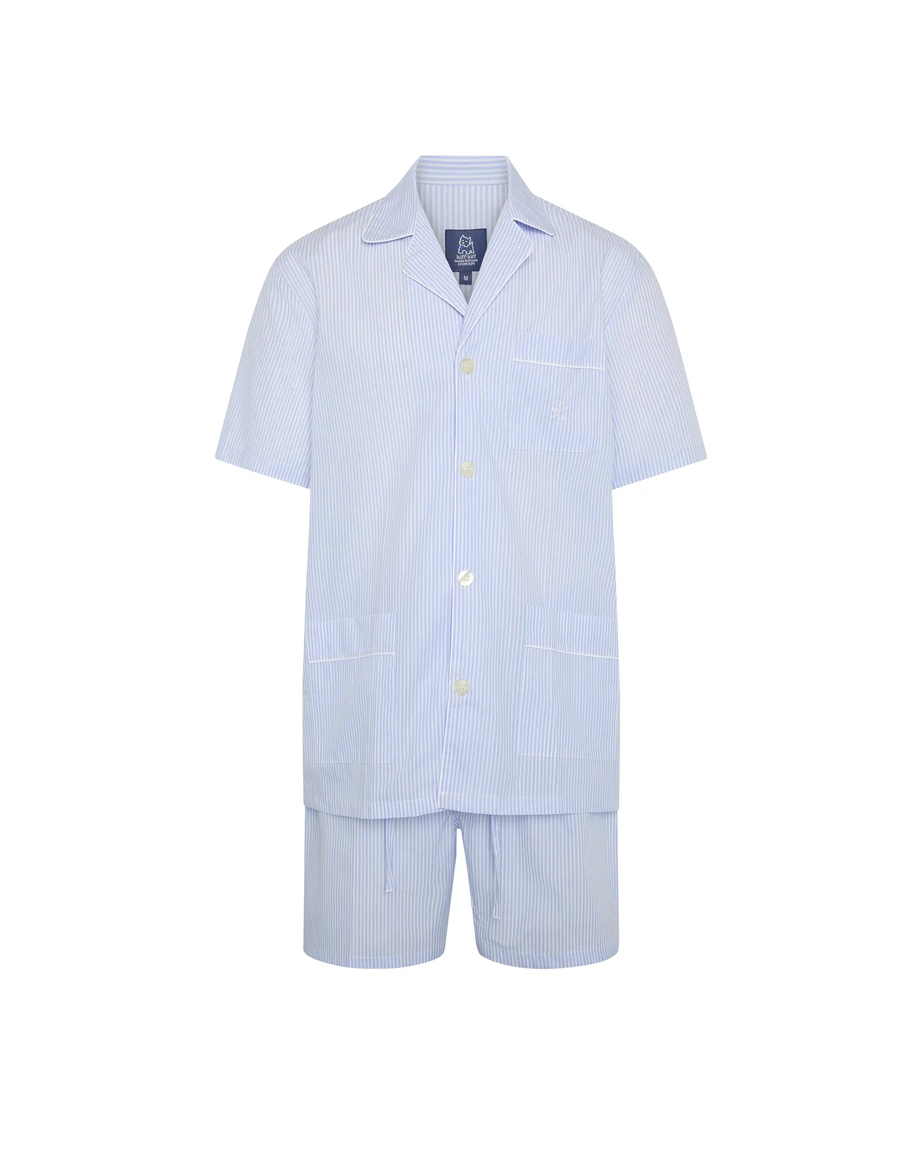 Pijama corto de hombre Kiff Kiff de tela con rayas