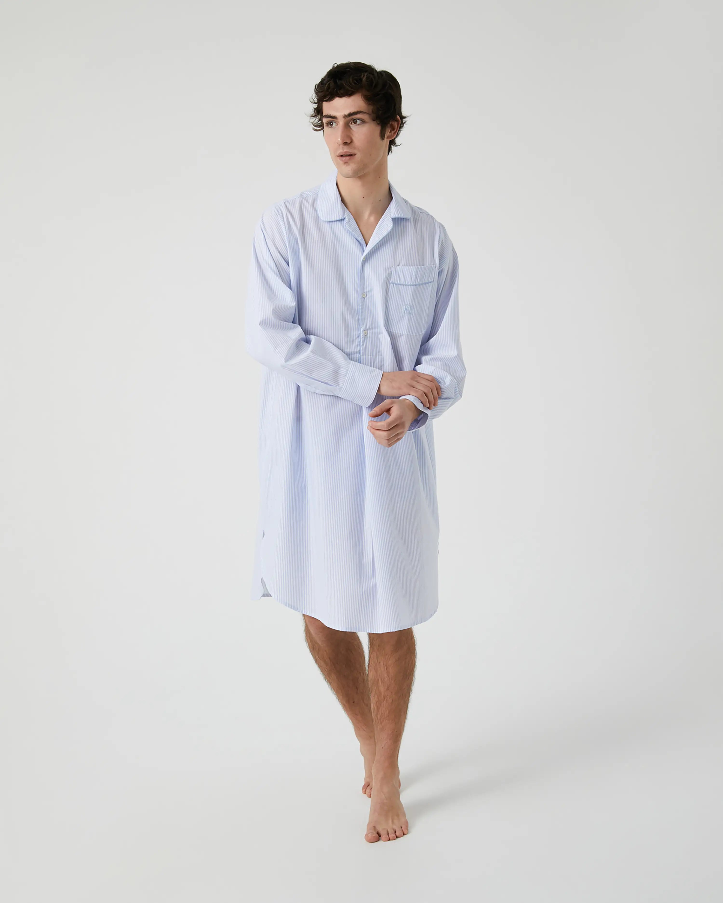 Camisón de Noche para Hombre en Tela de Algodón